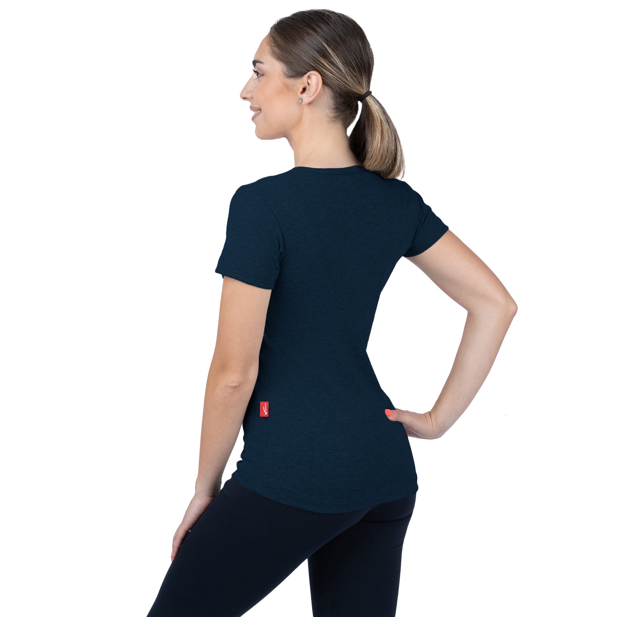 Ribbed V-Neck Short Sleeve T-Shirt