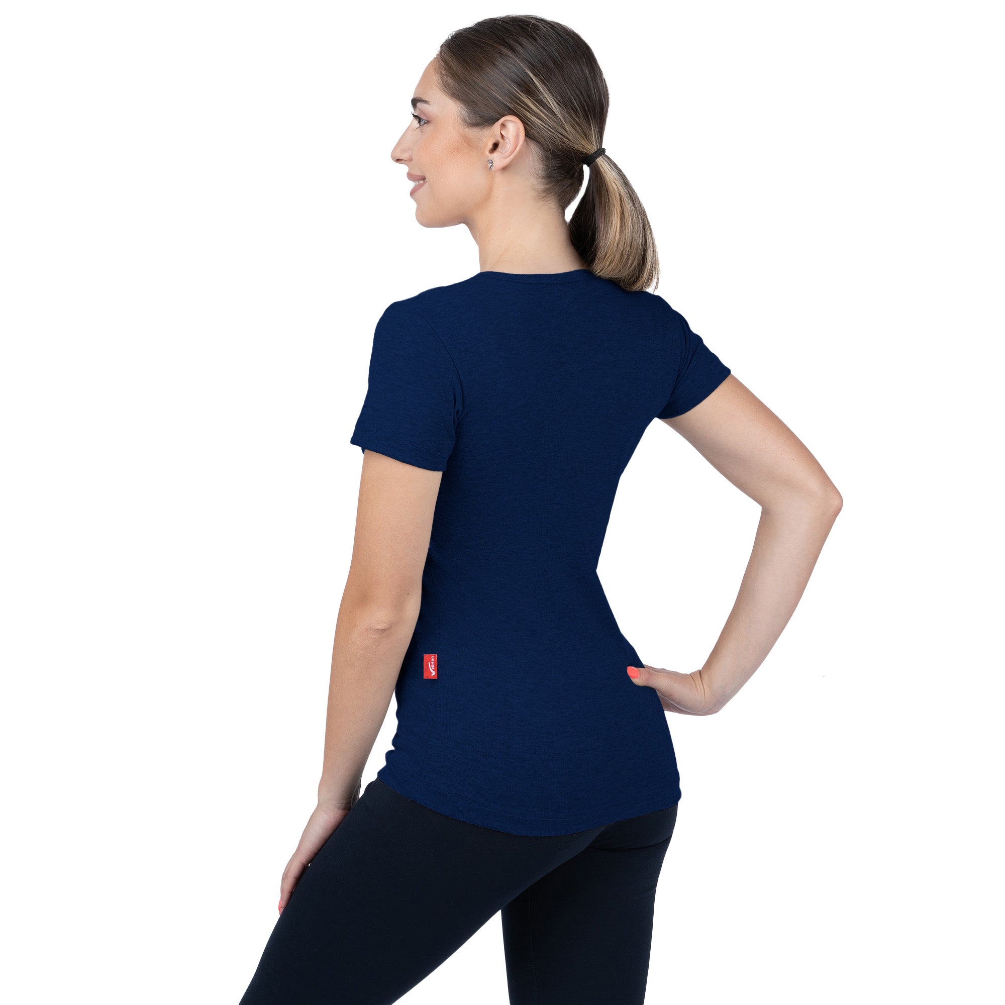 Ribbed V-Neck Short Sleeve T-Shirt