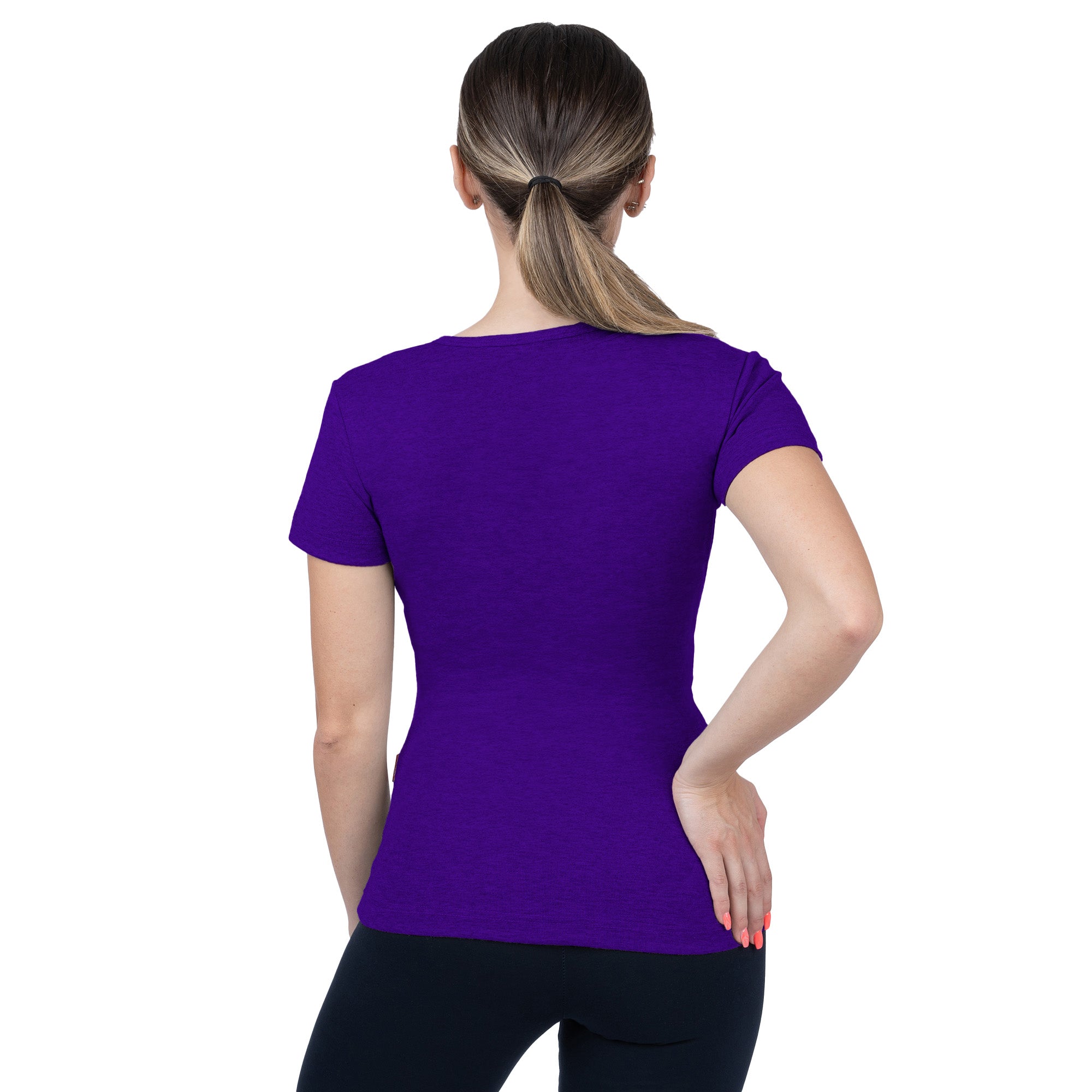 Ribbed V-Neck Short Sleeve T-Shirt