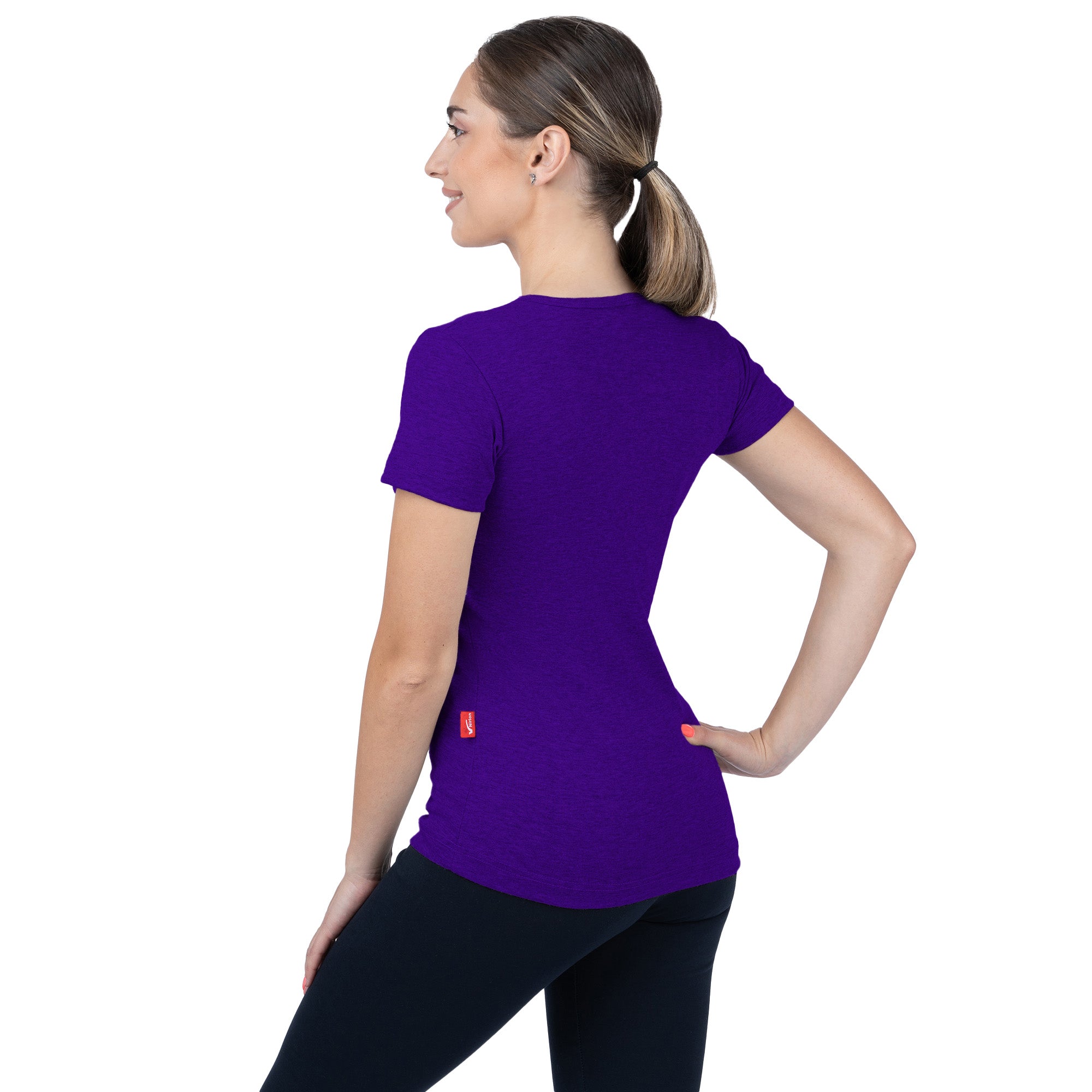Ribbed V-Neck Short Sleeve T-Shirt