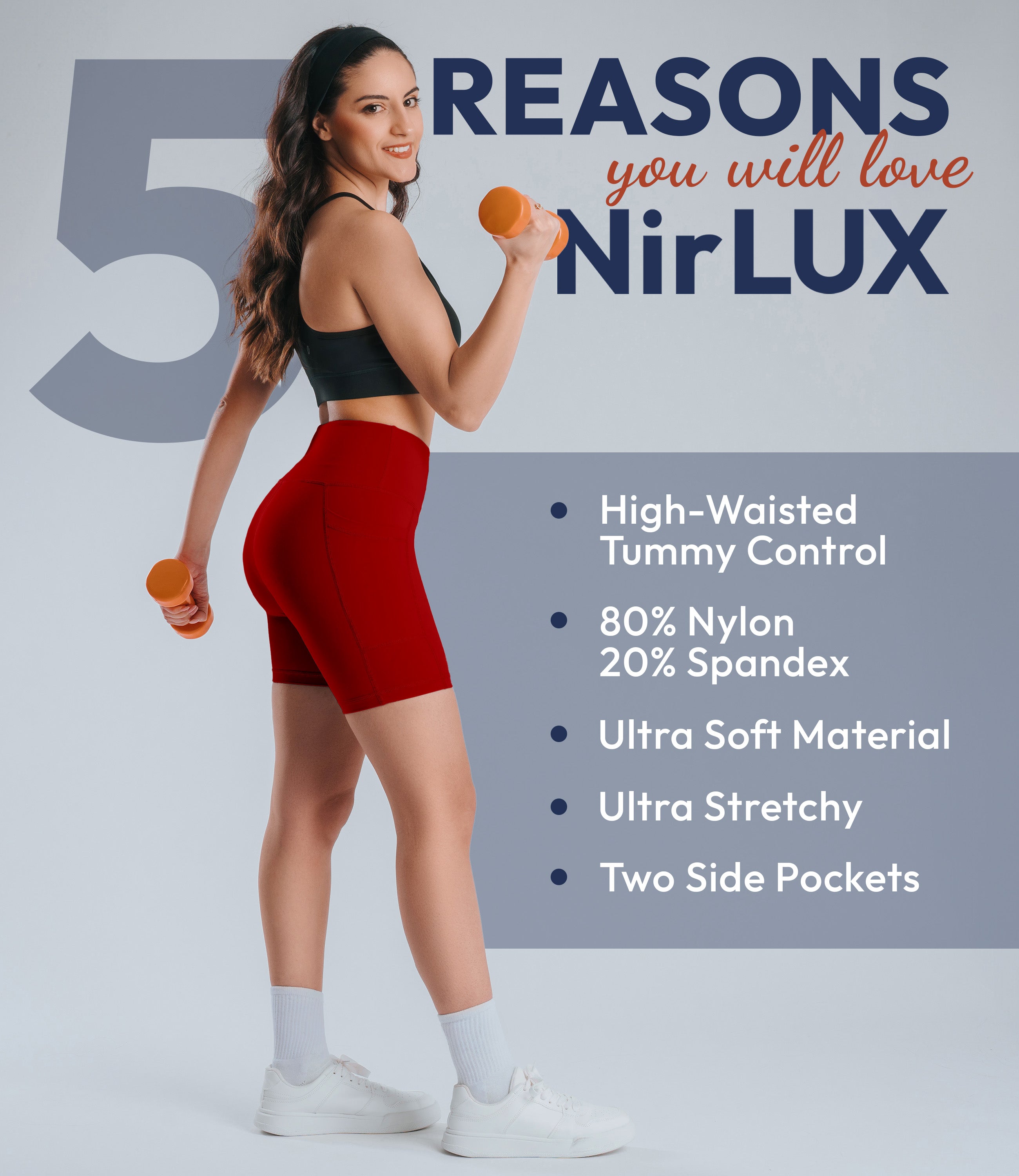 NirLUX Biker Shorts With Pockets Plus Sizes