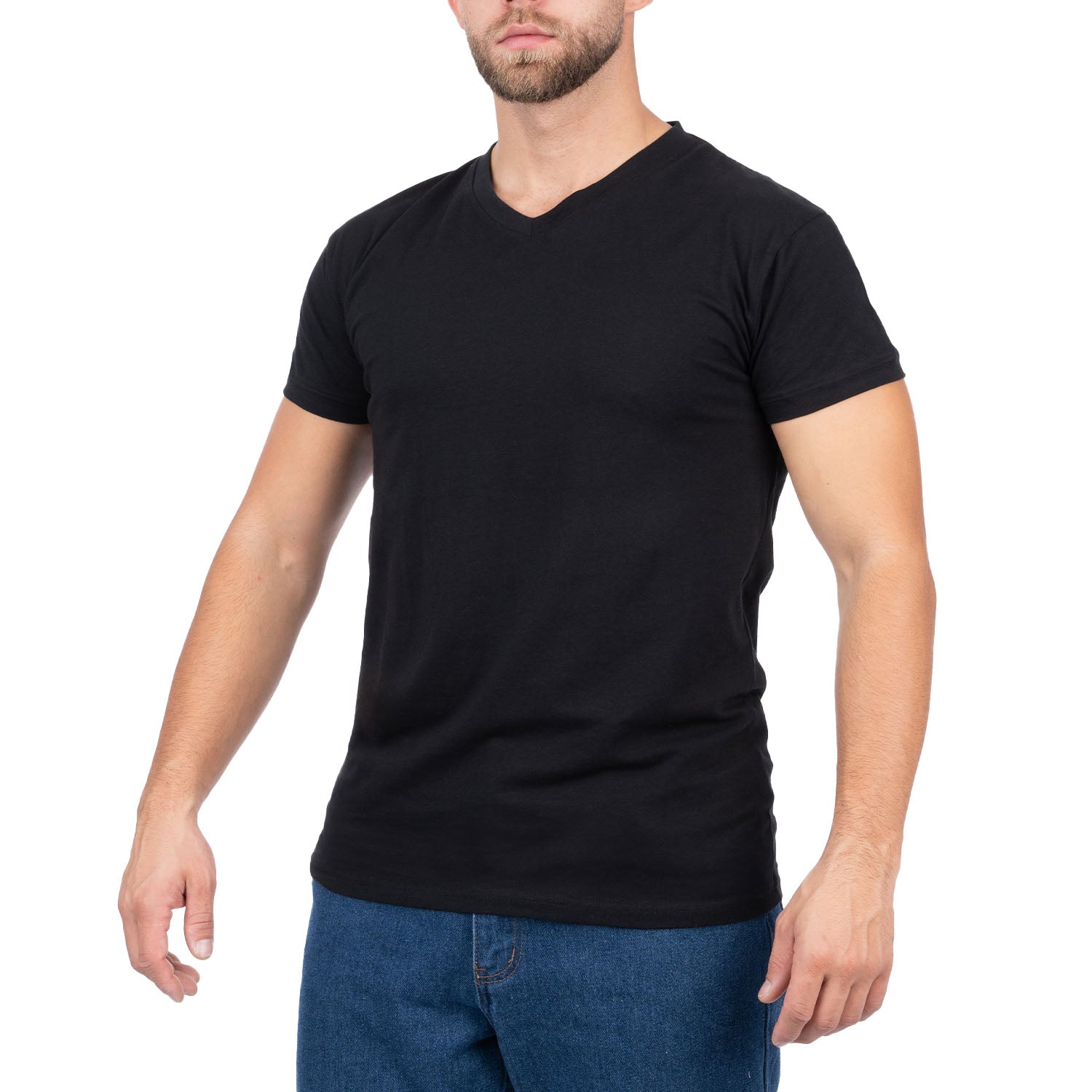 V-Neck Lycra Short Sleeve T-Shirt