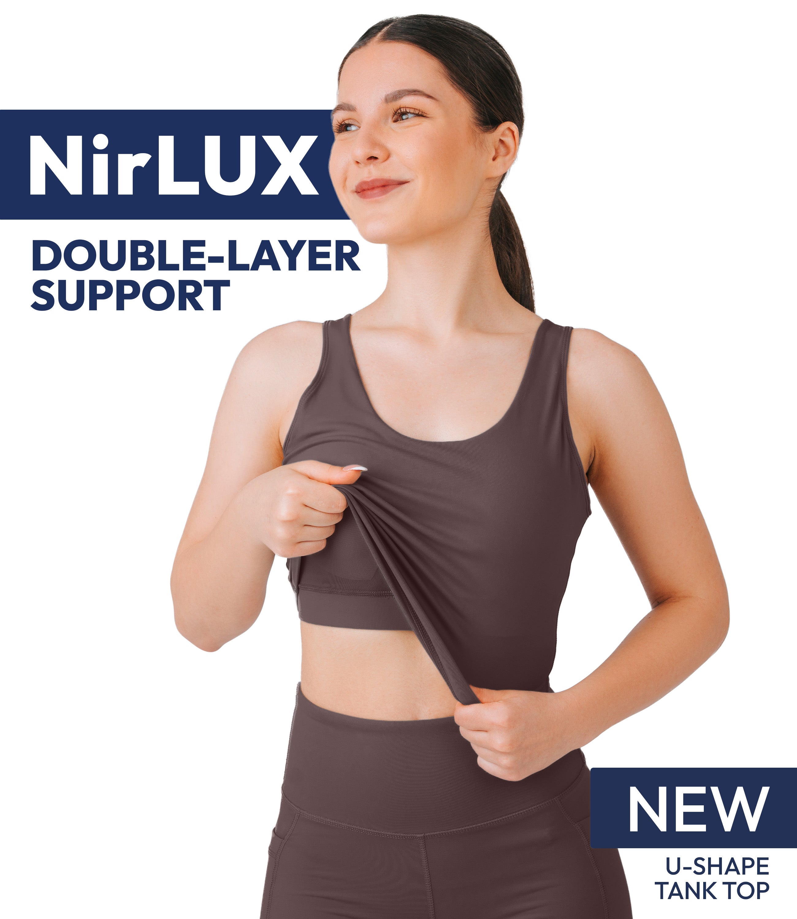 גופיית ספורט לנשים עם גב U וחזייה פנימית NirLUX™