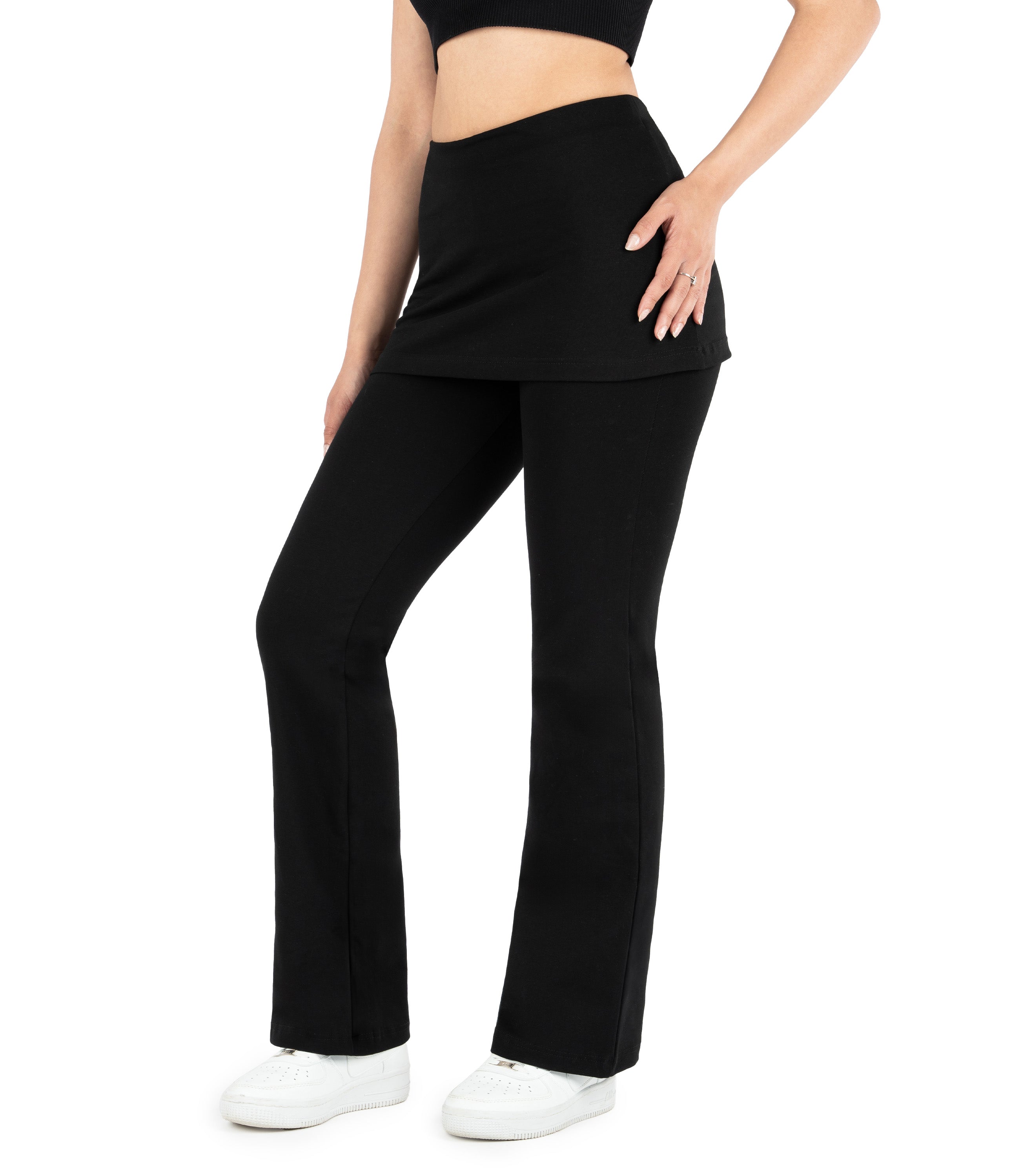 CottoNIR™ High Waist Yoga Pants with Skirt for Women