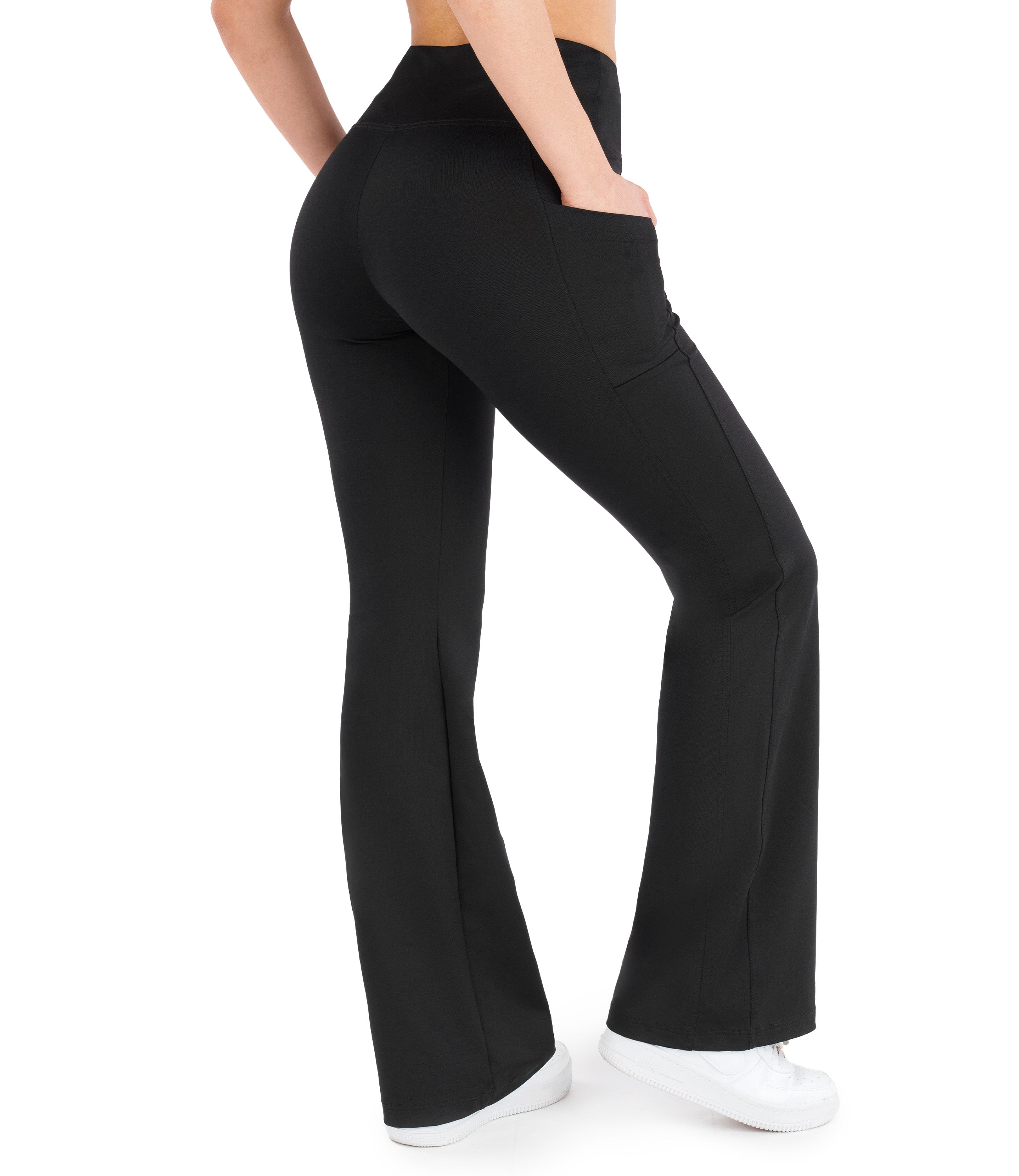 High Waist Bootcut Leggings with Pockets for Women