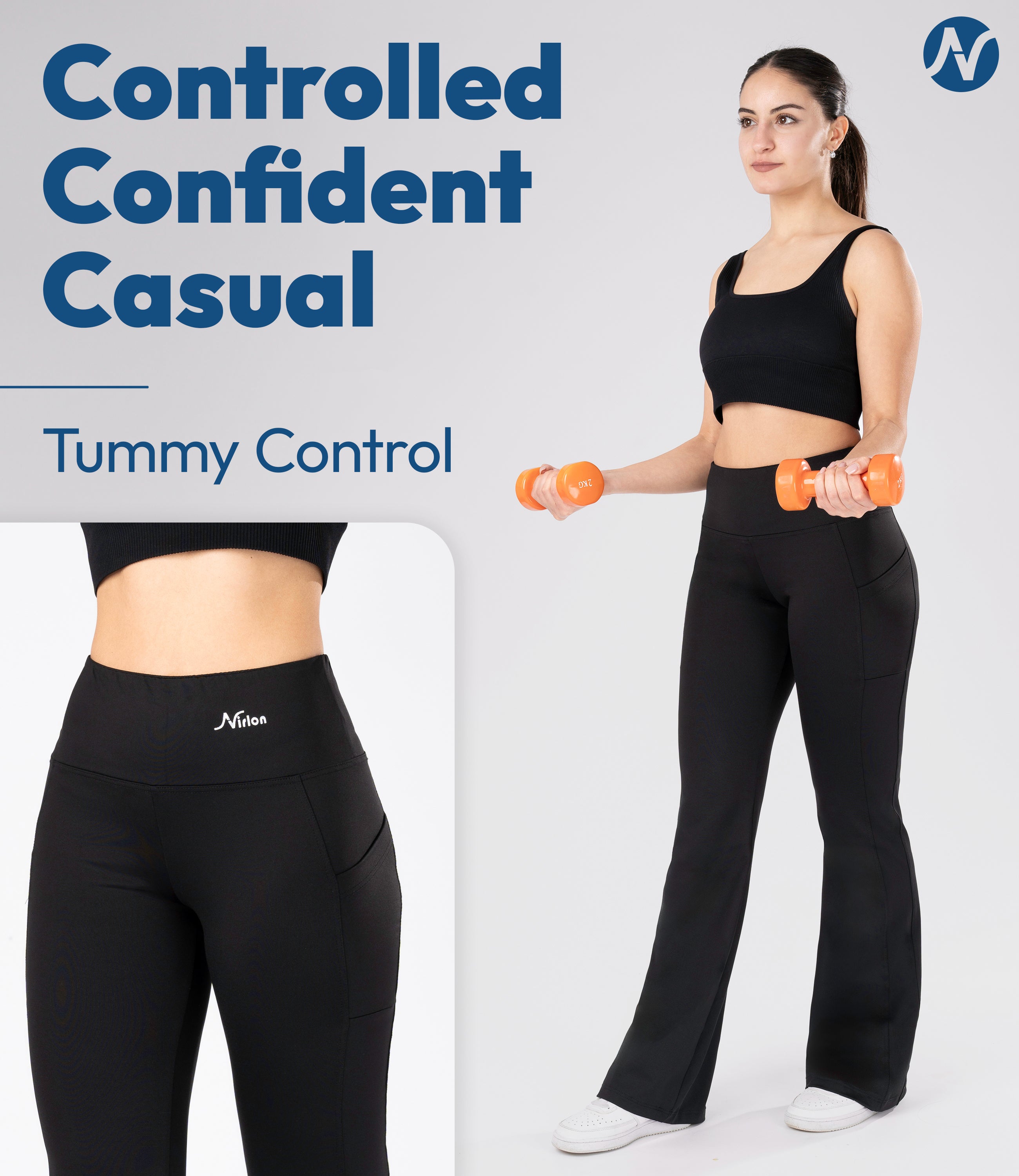 High Waist Bootcut Leggings with Pockets for Women