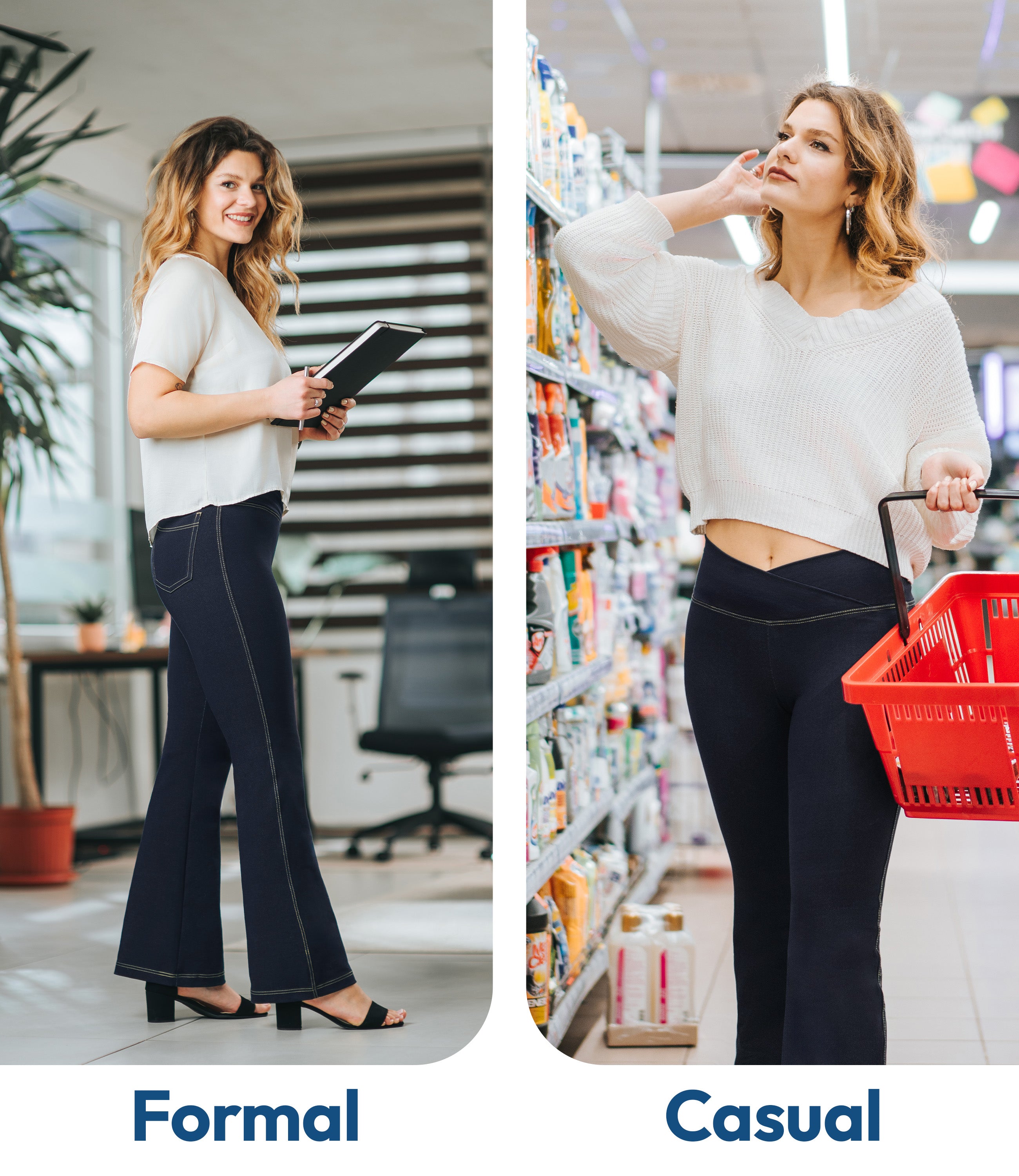 NirJEANS™ High Waist Crossover Bootcut Jeggings for Women