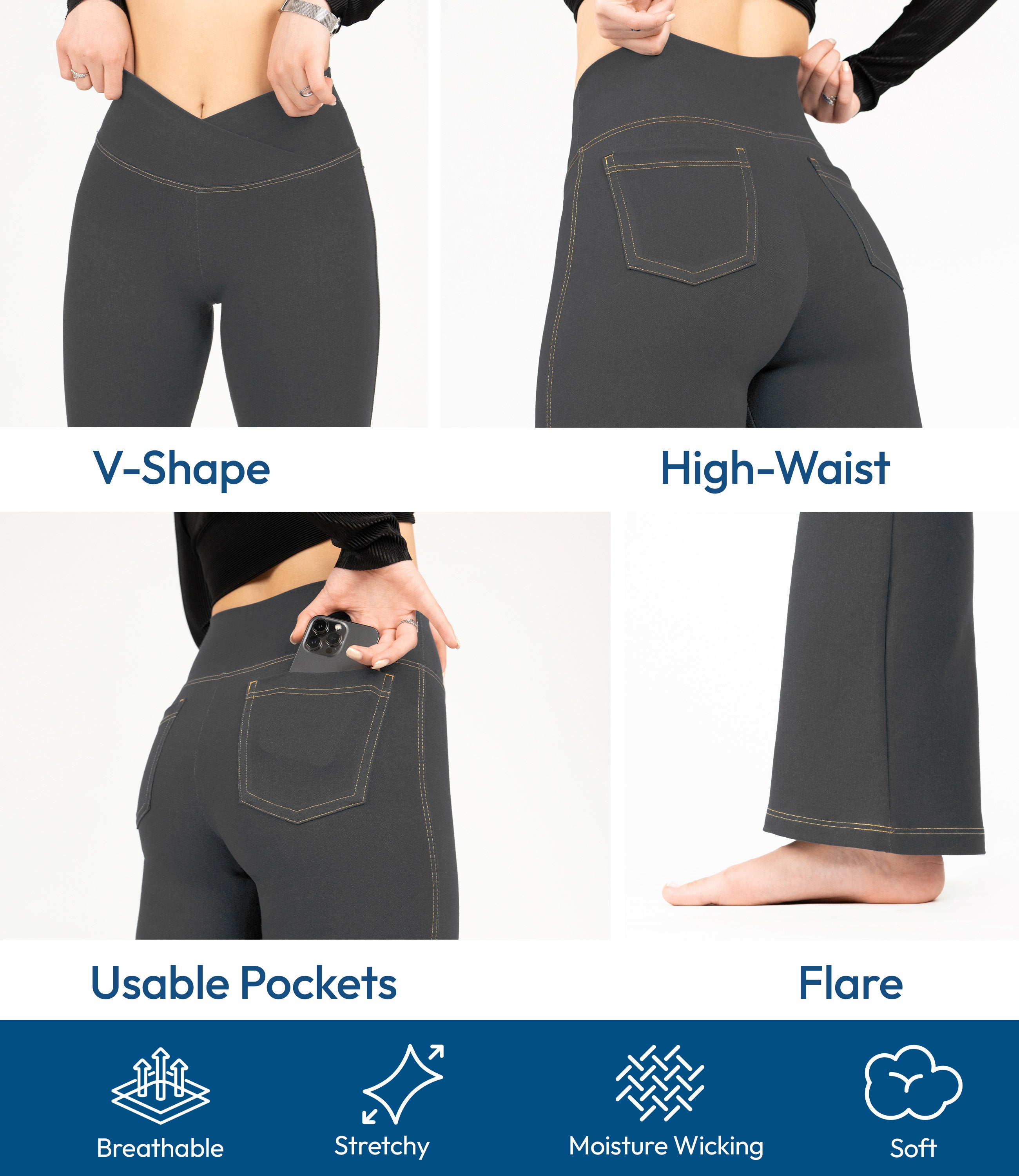 NirJEANS™ High Waist Crossover Bootcut Jeggings for Women