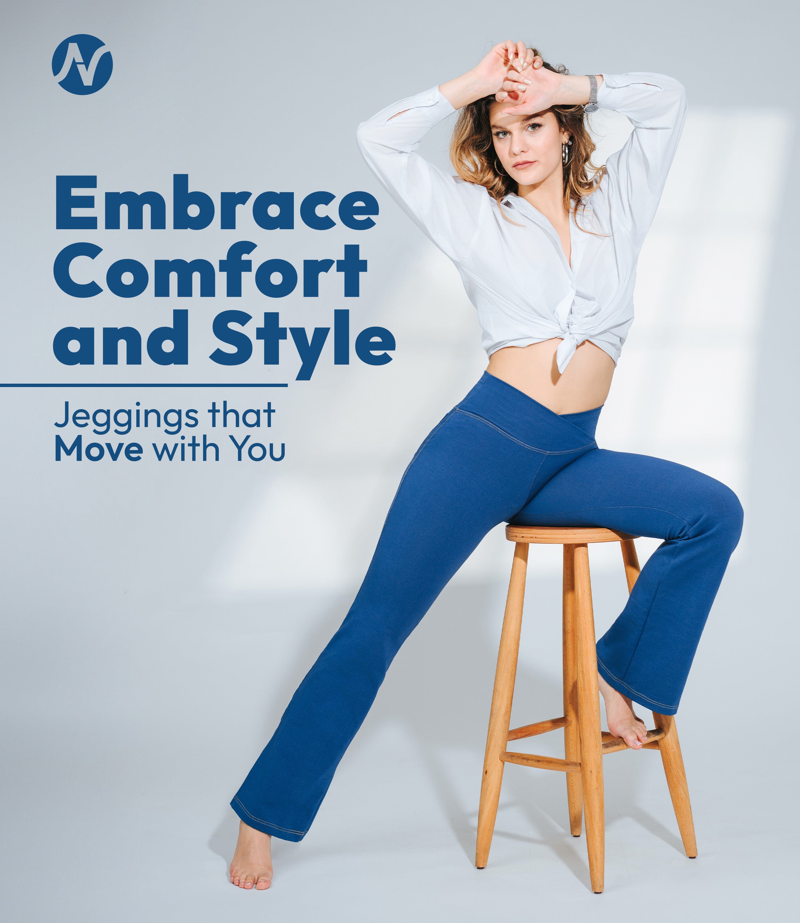 NirJEANS™ High Waist Crossover Bootcut Jeggings for Women