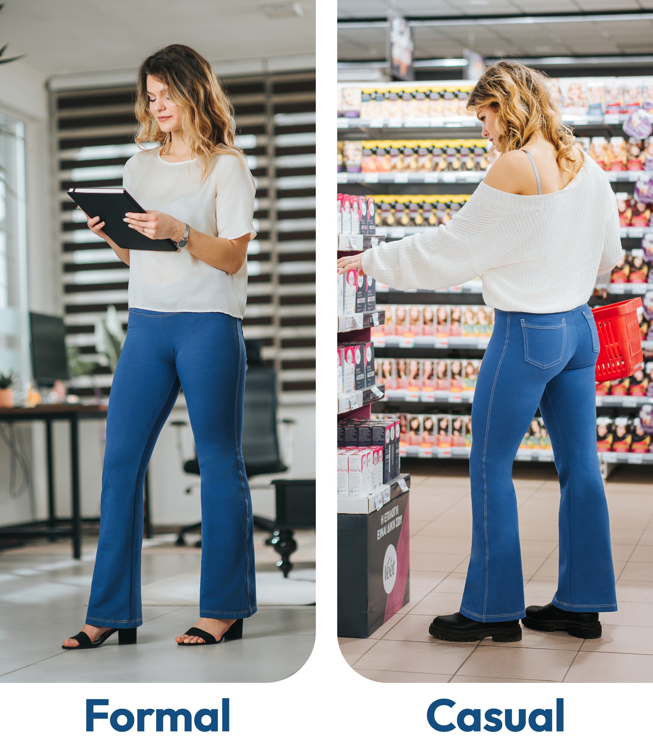 NirJEANS™ High Waist Crossover Bootcut Jeggings for Women