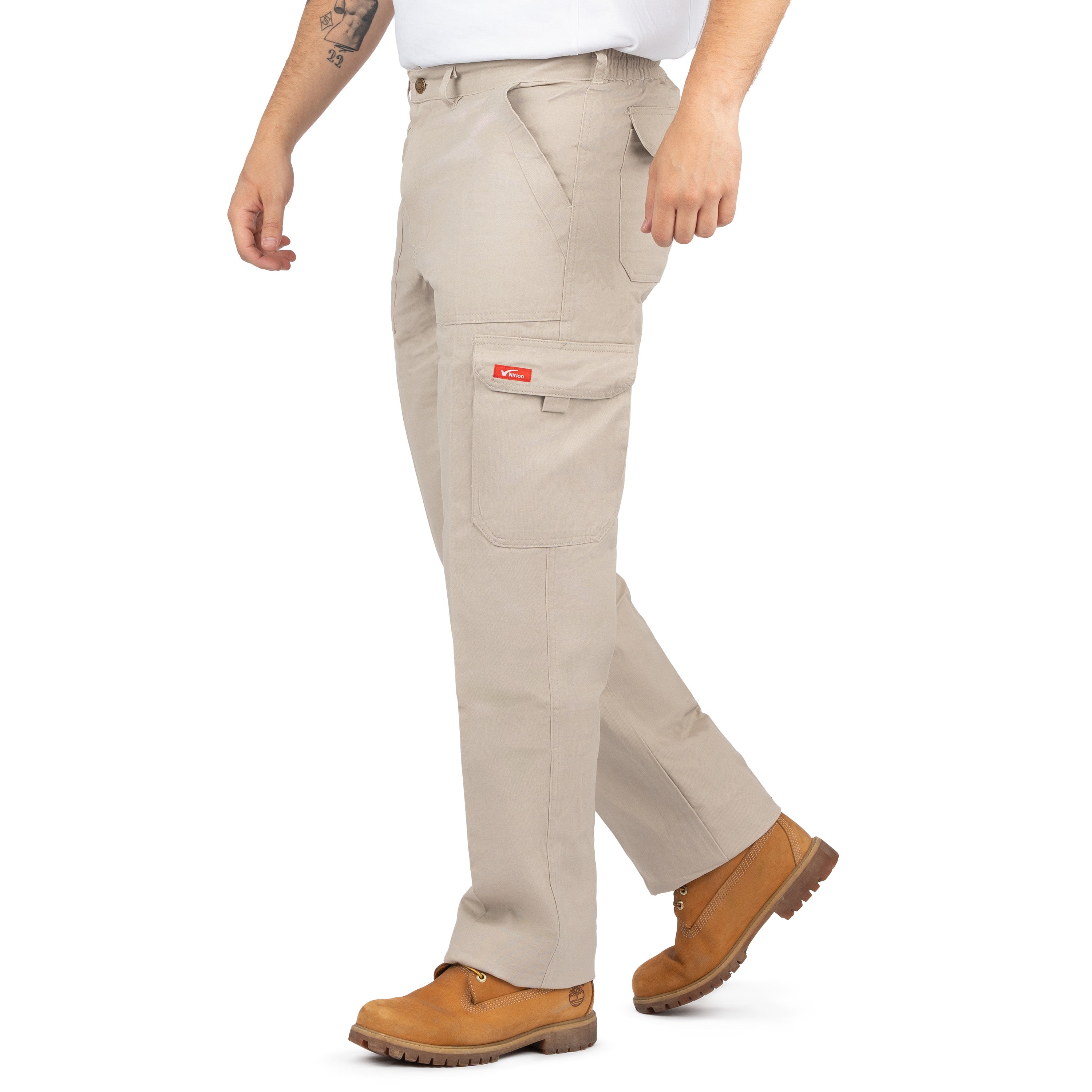 Men’s 6-Pocket Cargo Pants with Elastic Back