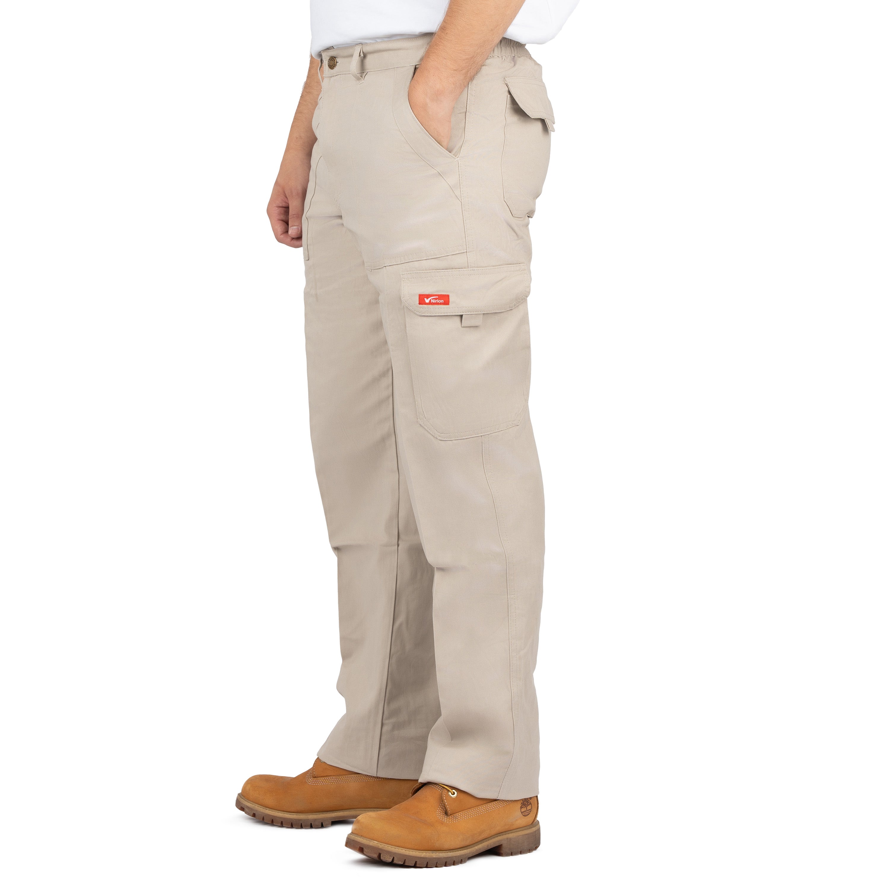 Men’s 6-Pocket Cargo Pants with Elastic Back