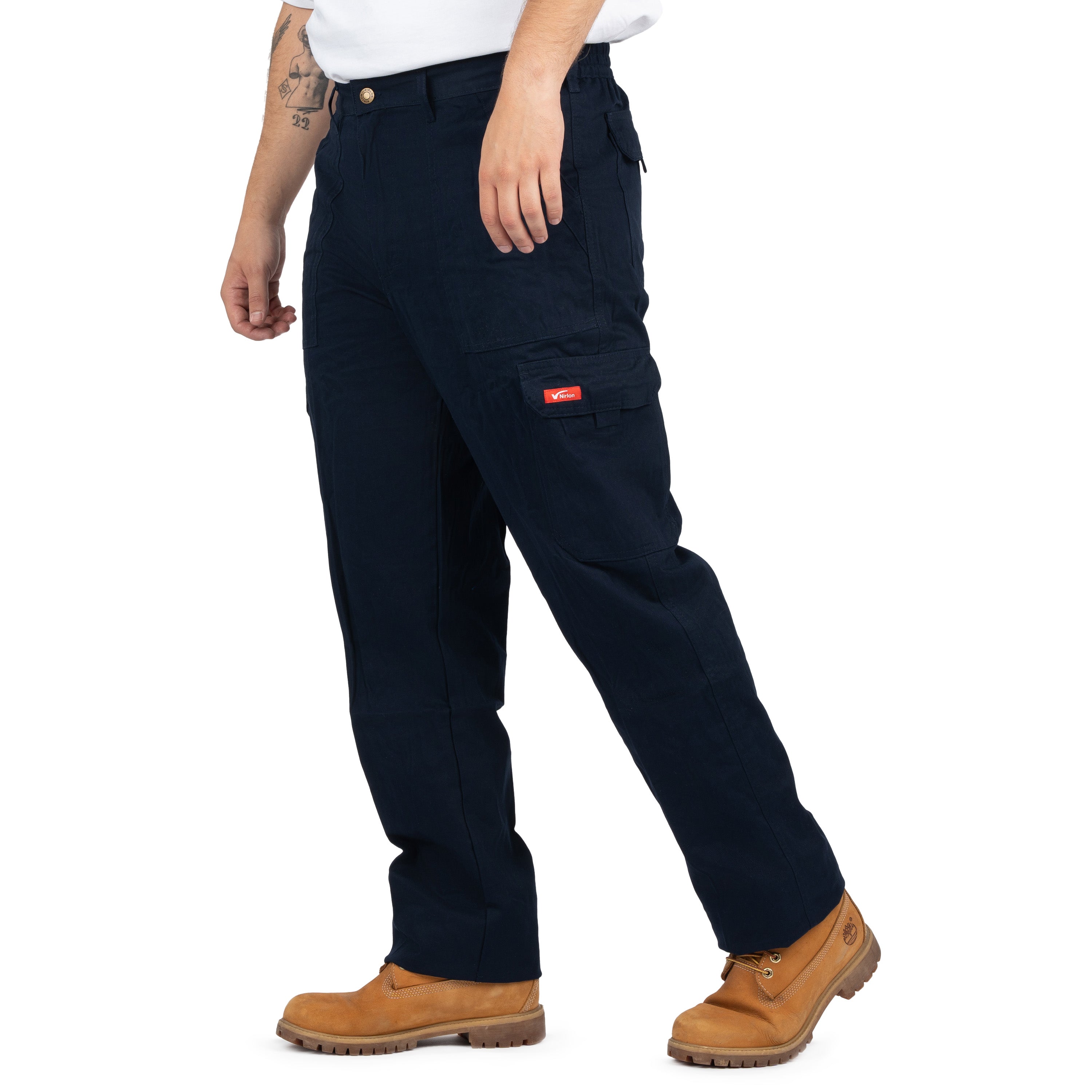 Men’s 6-Pocket Cargo Pants with Elastic Back