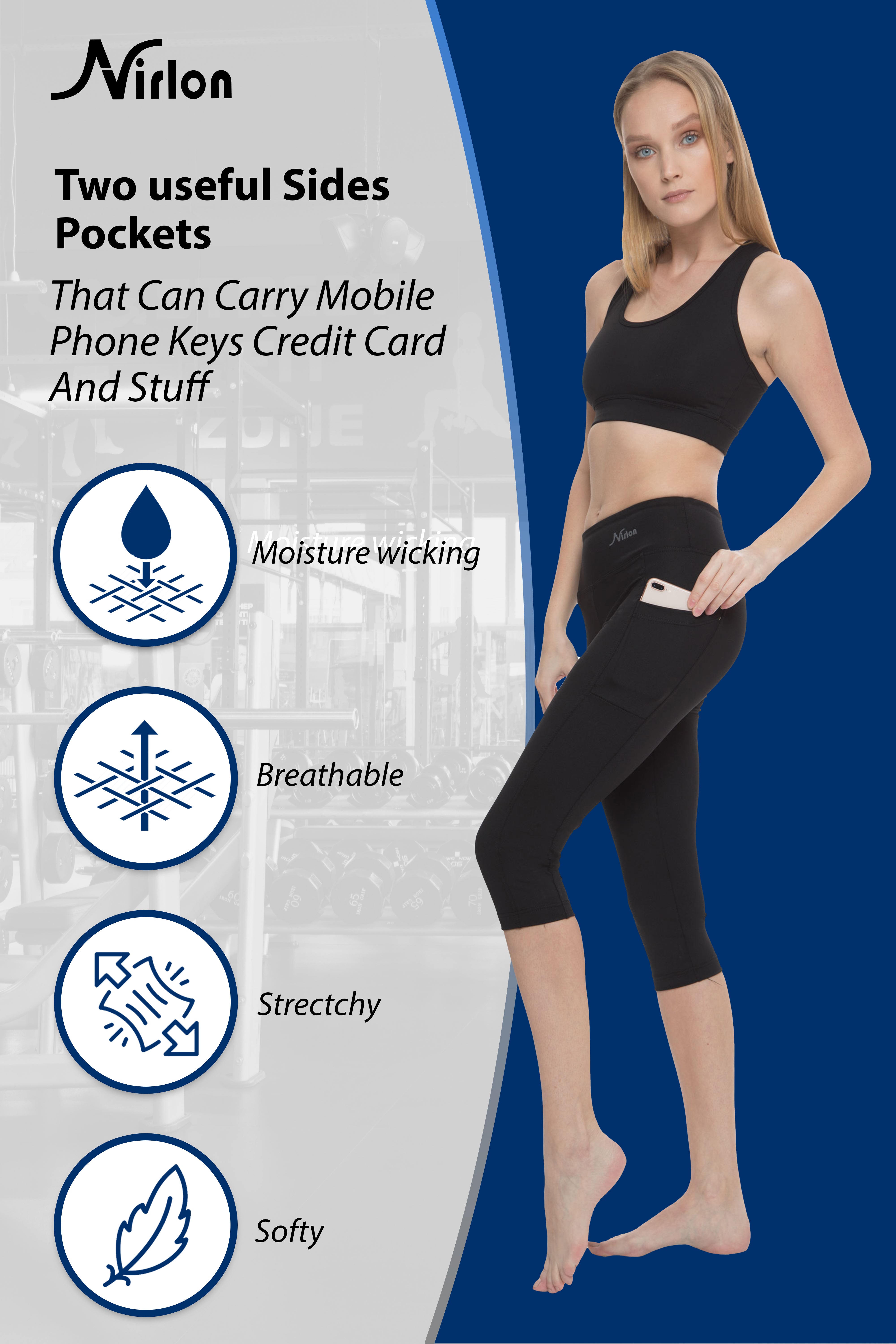 3/4 Length Leggings with Pockets