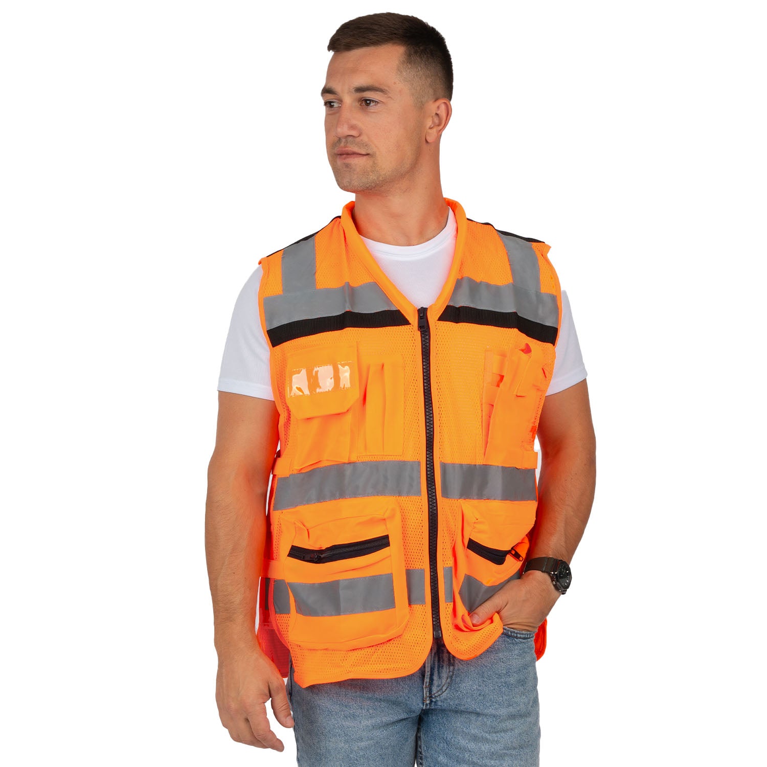 Paramedic Vest with Reflective Stripes with Mesh