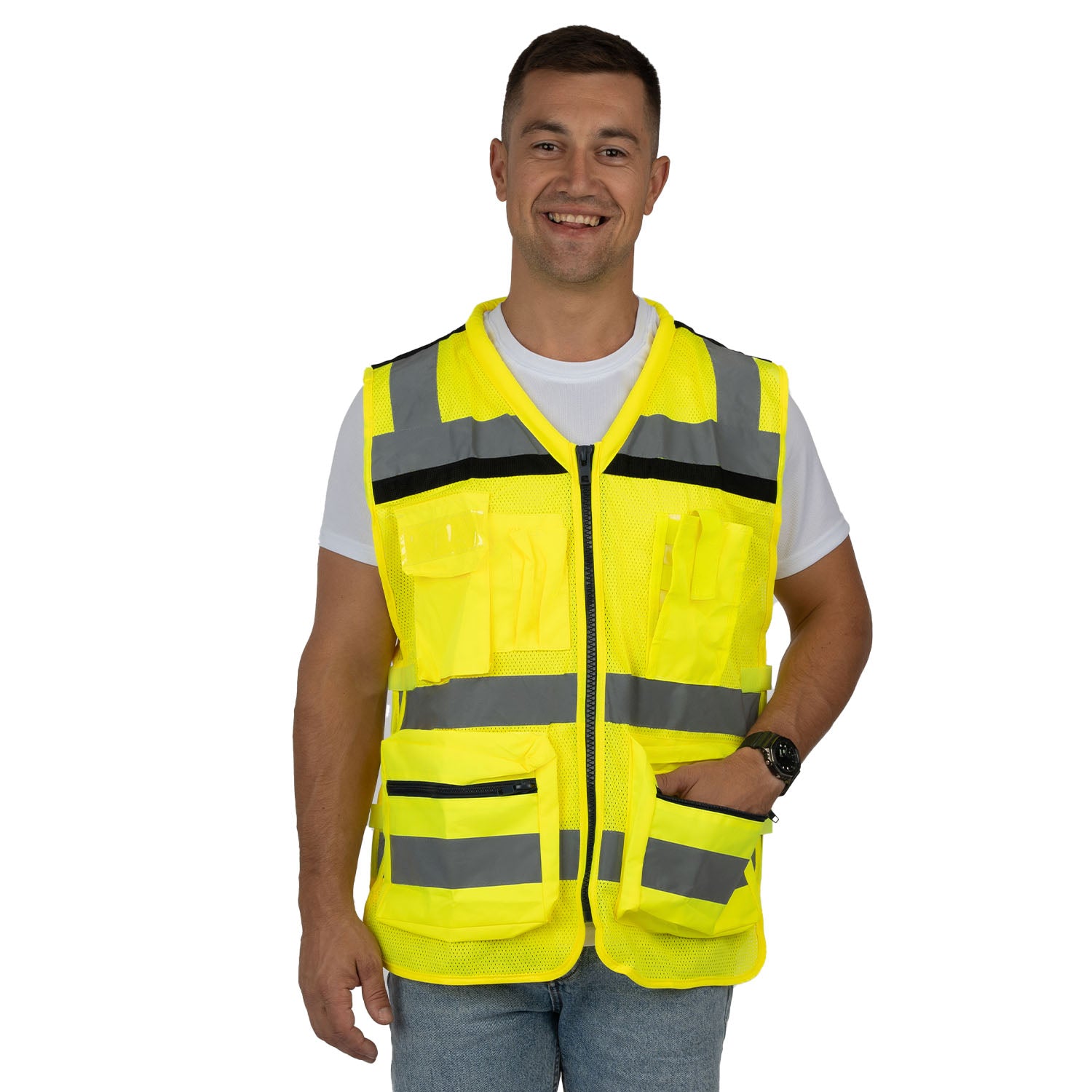 Paramedic Vest with Reflective Stripes with Mesh