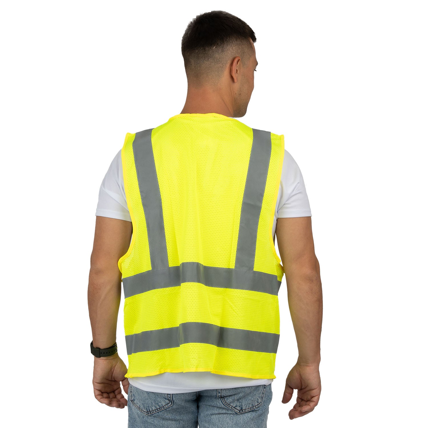 High-Visibility Mesh Vest with 4 Reflective Stripes