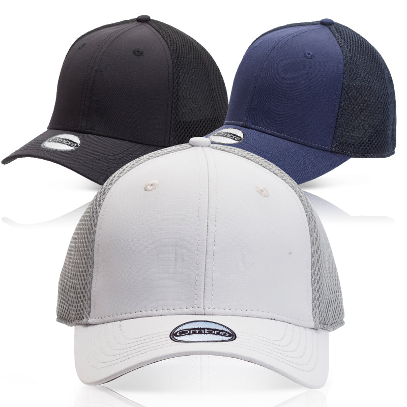Tony 6-Panel Microfiber & Mesh Stretch-Fit Cap