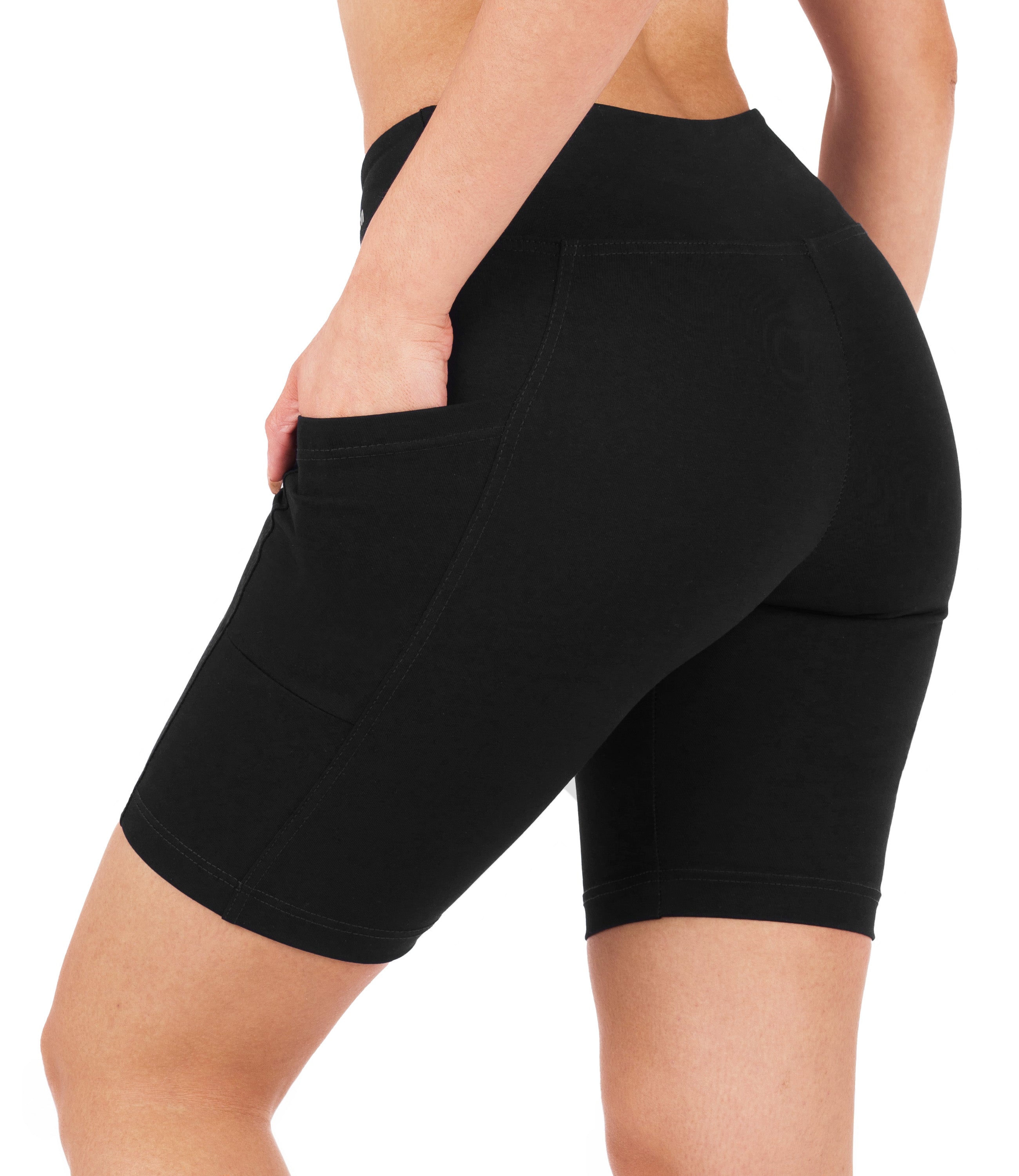 CottoNIR™ High Waist Biker Shorts with Pockets for Women