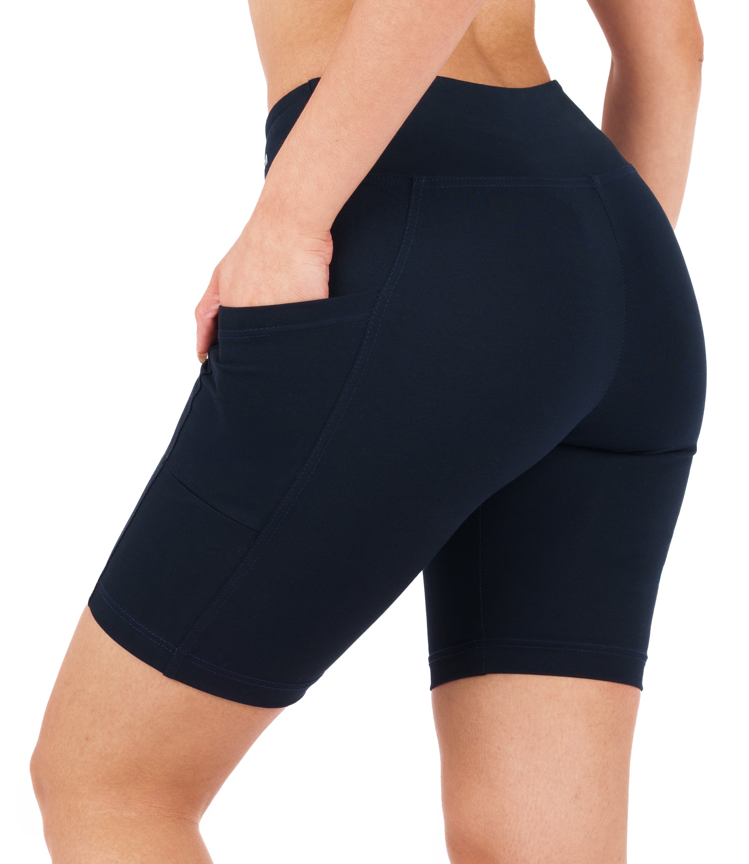 CottoNIR™ High Waist Biker Shorts with Pockets for Women