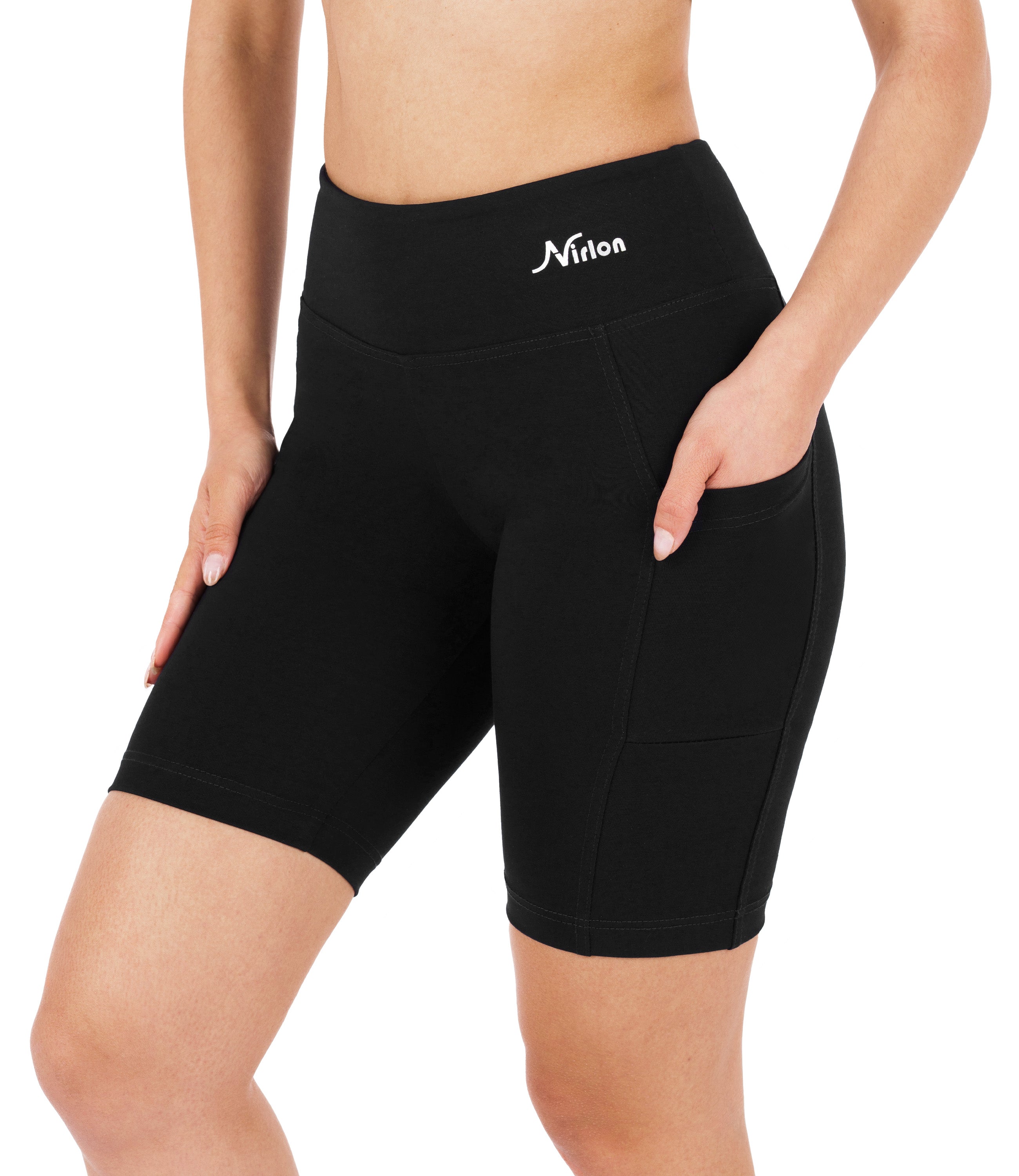 CottoNIR™ High Waist Biker Shorts with Pockets for Women