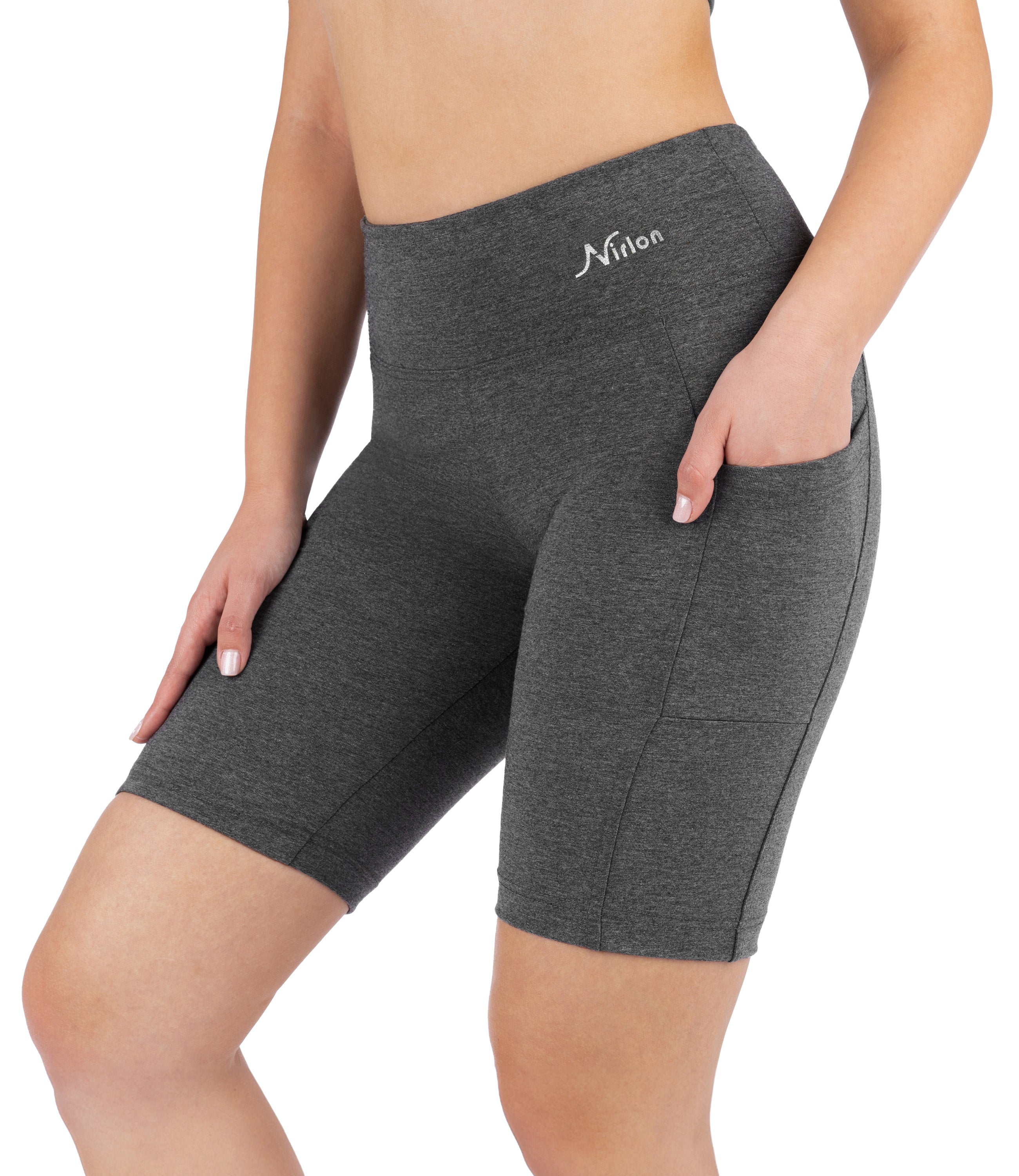 CottoNIR™ High Waist Biker Shorts with Pockets for Women
