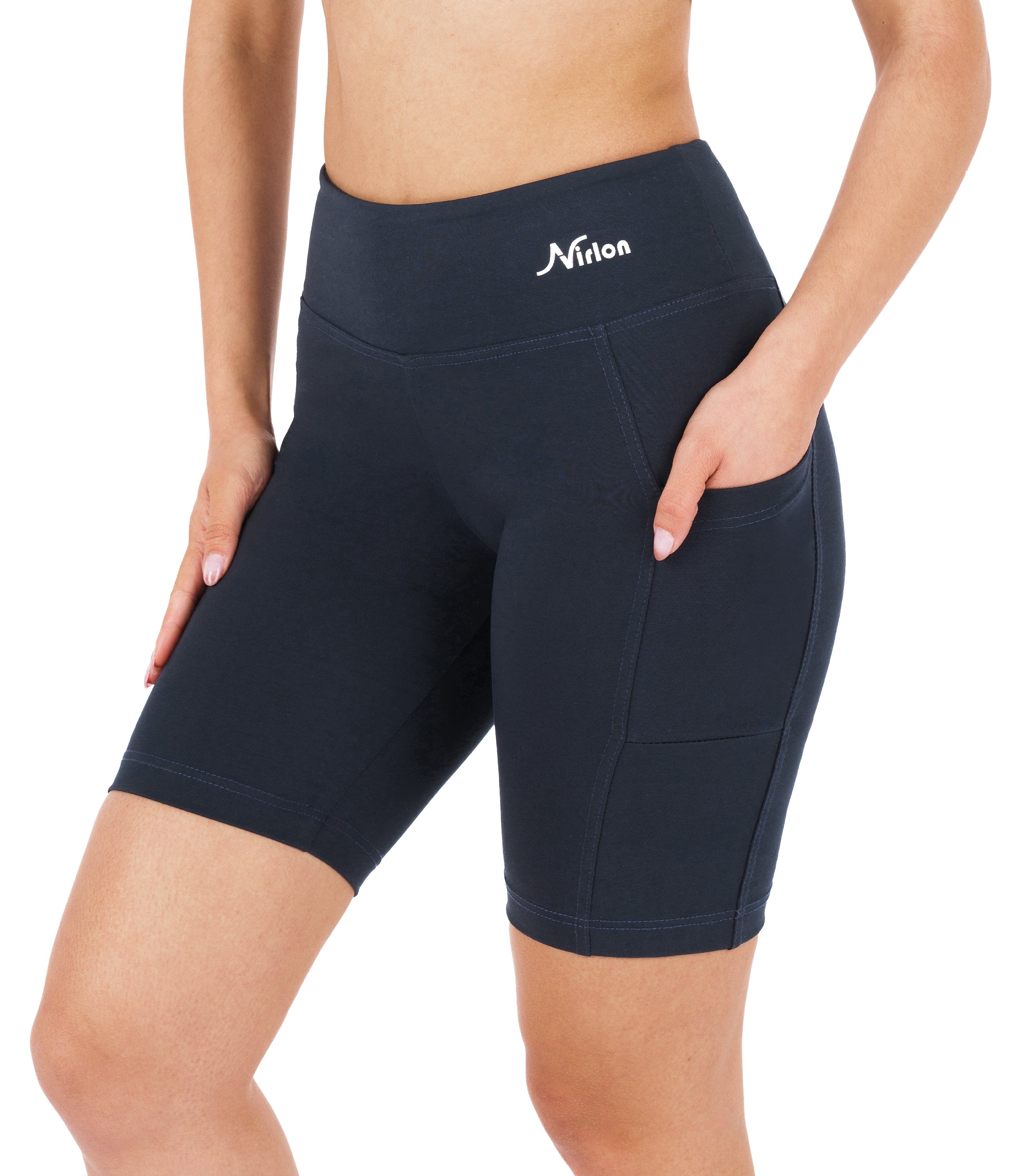 CottoNIR™ High Waist Biker Shorts with Pockets for Women