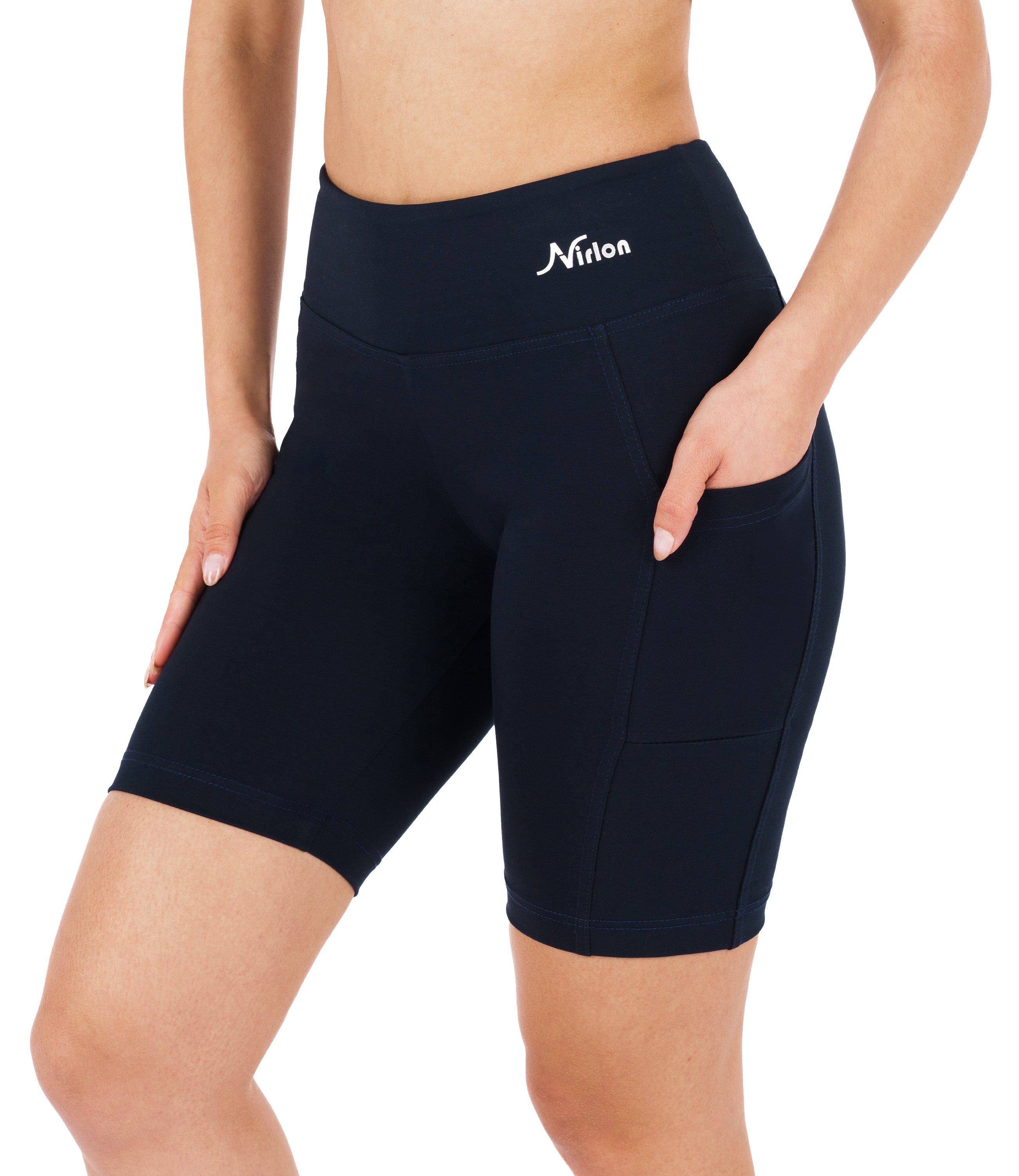 CottoNIR™ High Waist Biker Shorts with Pockets for Women