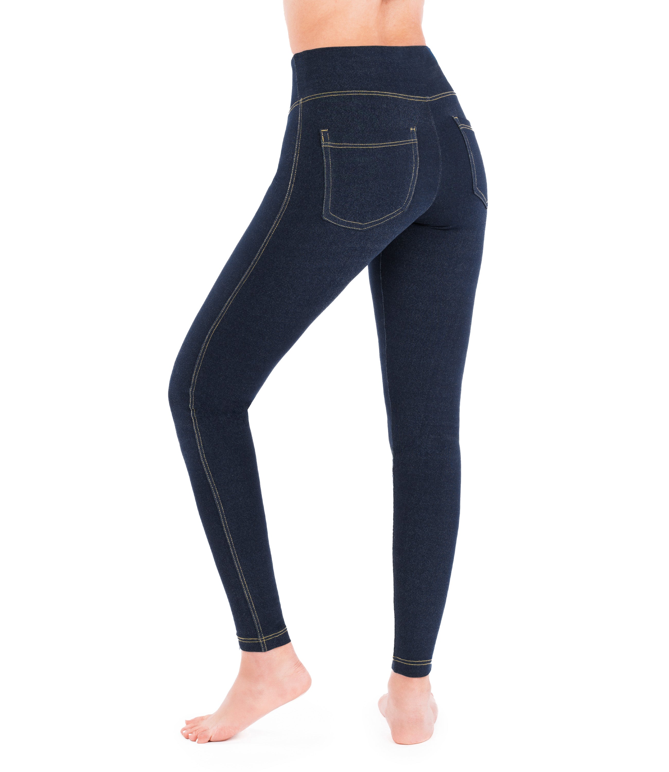 טייץ דמוי ג'ינס בגזרה גבוהה לנשים NirJEANS™