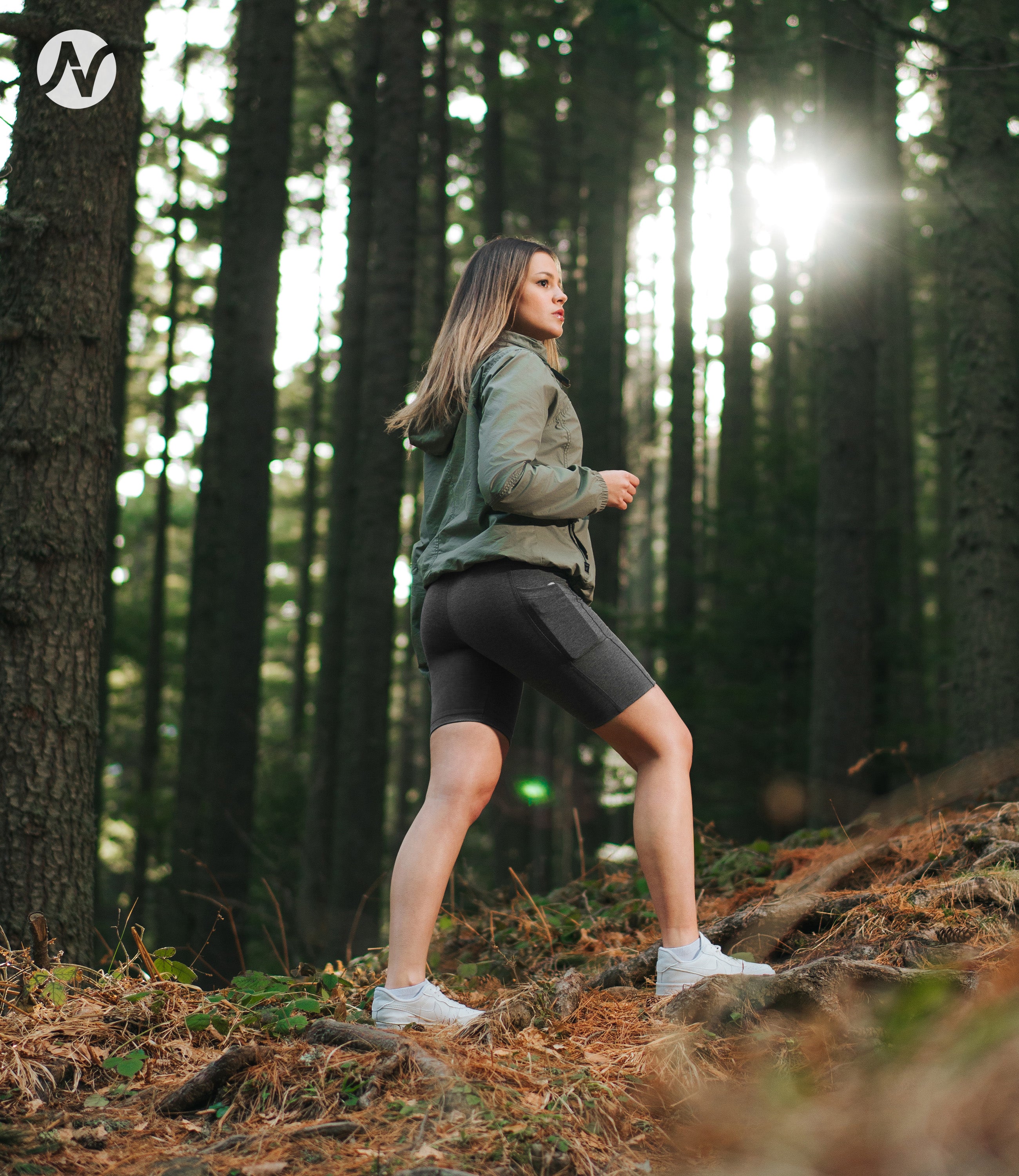 CottoNIR™ High Waist Biker Shorts with Pockets for Women