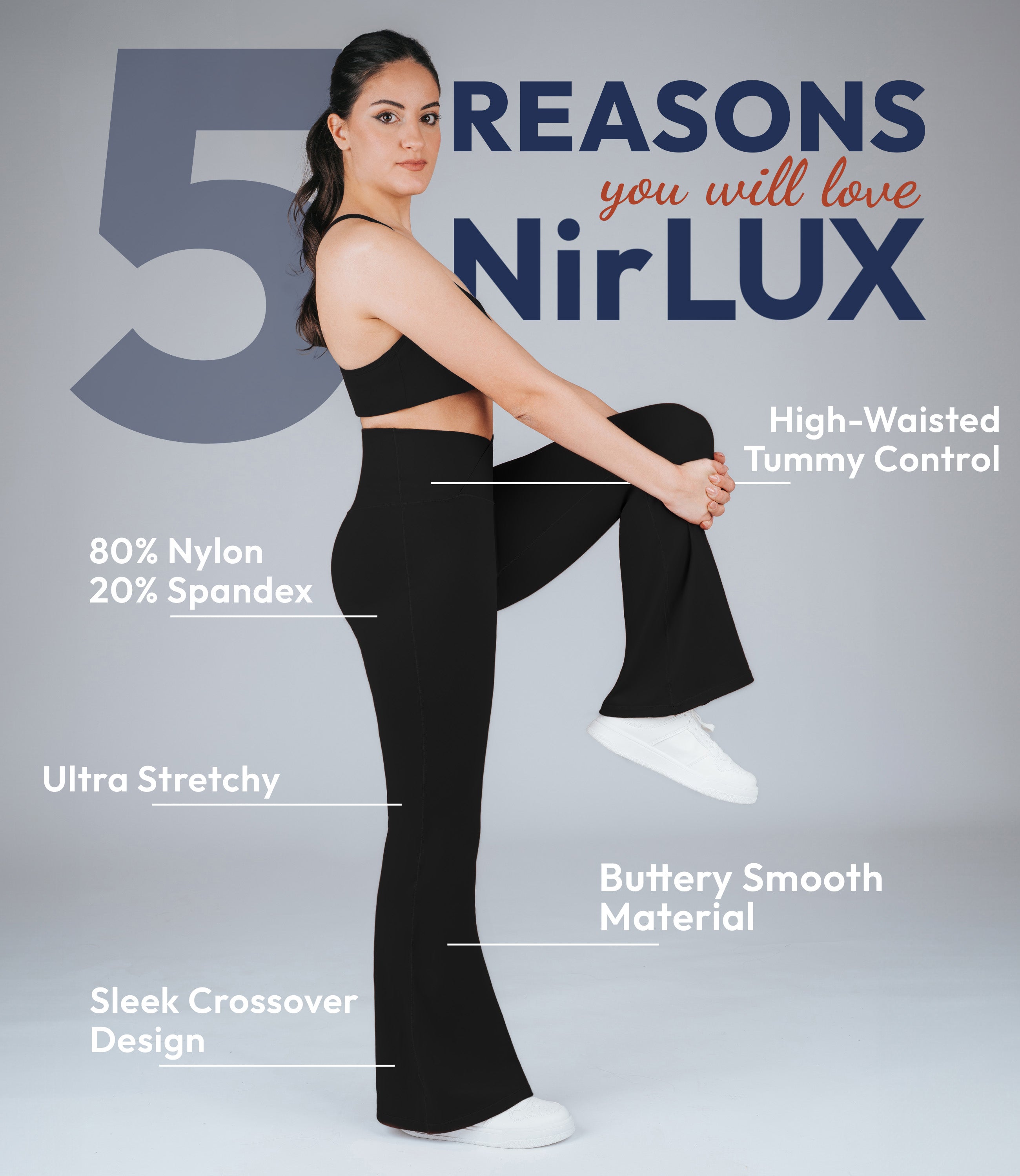 NirLUX Crossover Flare Yoga Pants