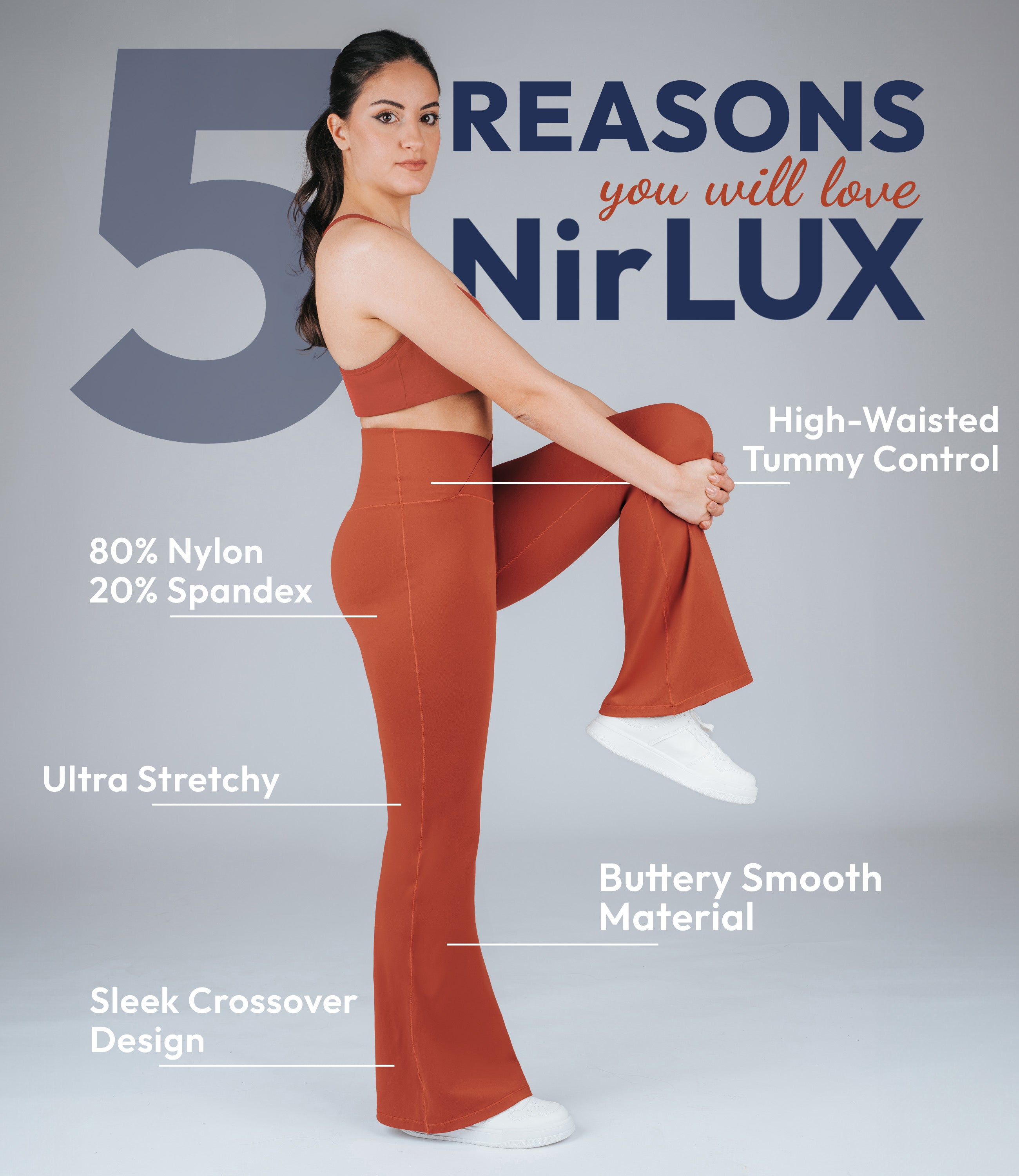 NirLUX Crossover Flare Yoga Pants