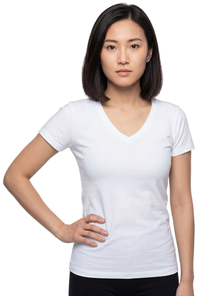 חולצת לייקרה קצרה עם צווארון וי לנשים