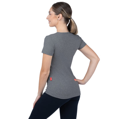 Ribbed V-Neck Short Sleeve T-Shirt
