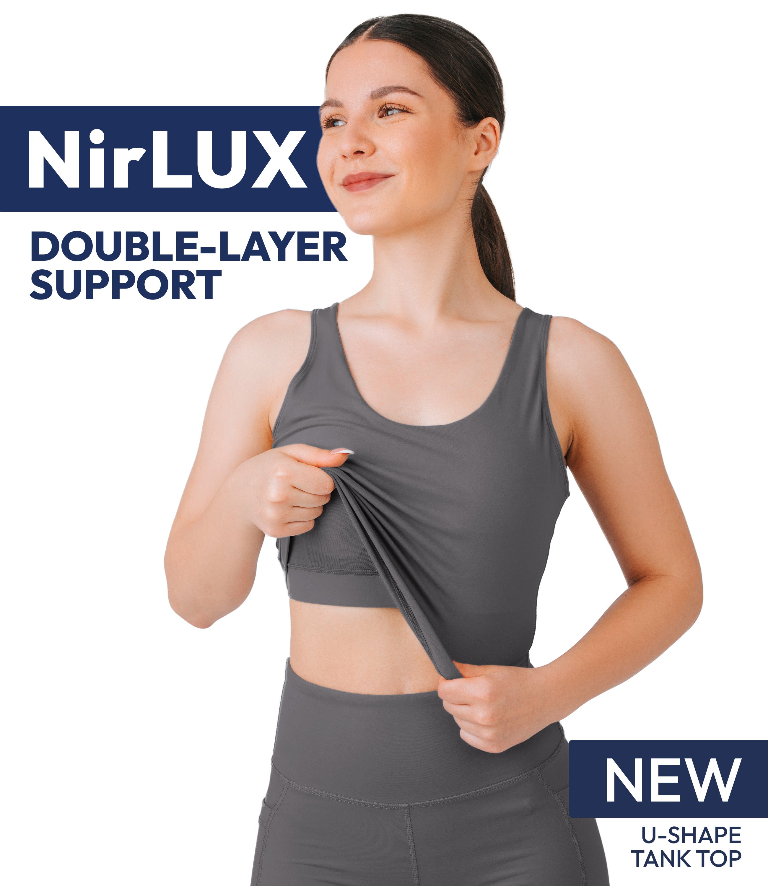 NirLUX™ U Back Sports Bra Longline Tank Top for Women