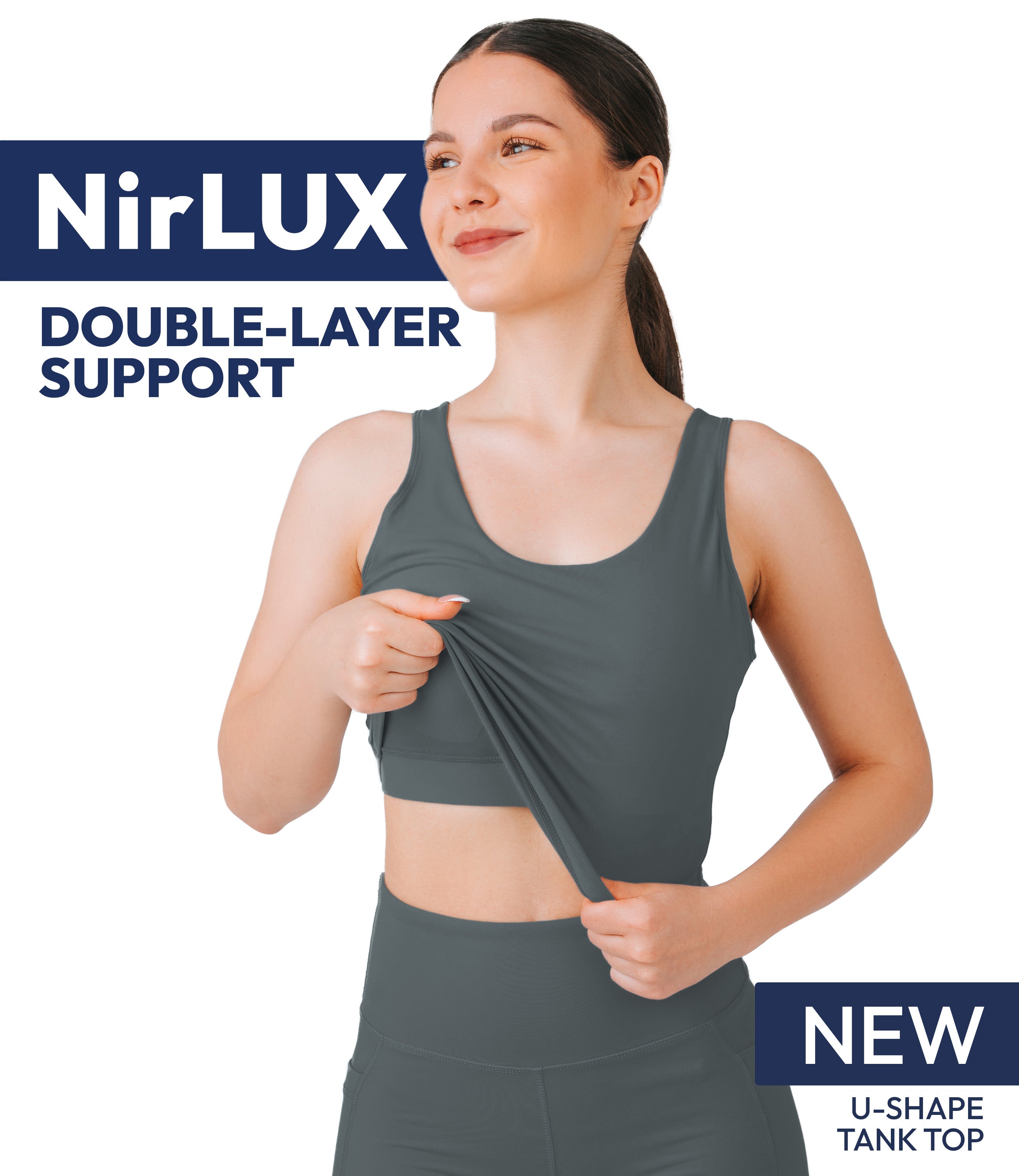 NirLUX™ U Back Sports Bra Longline Tank Top for Women
