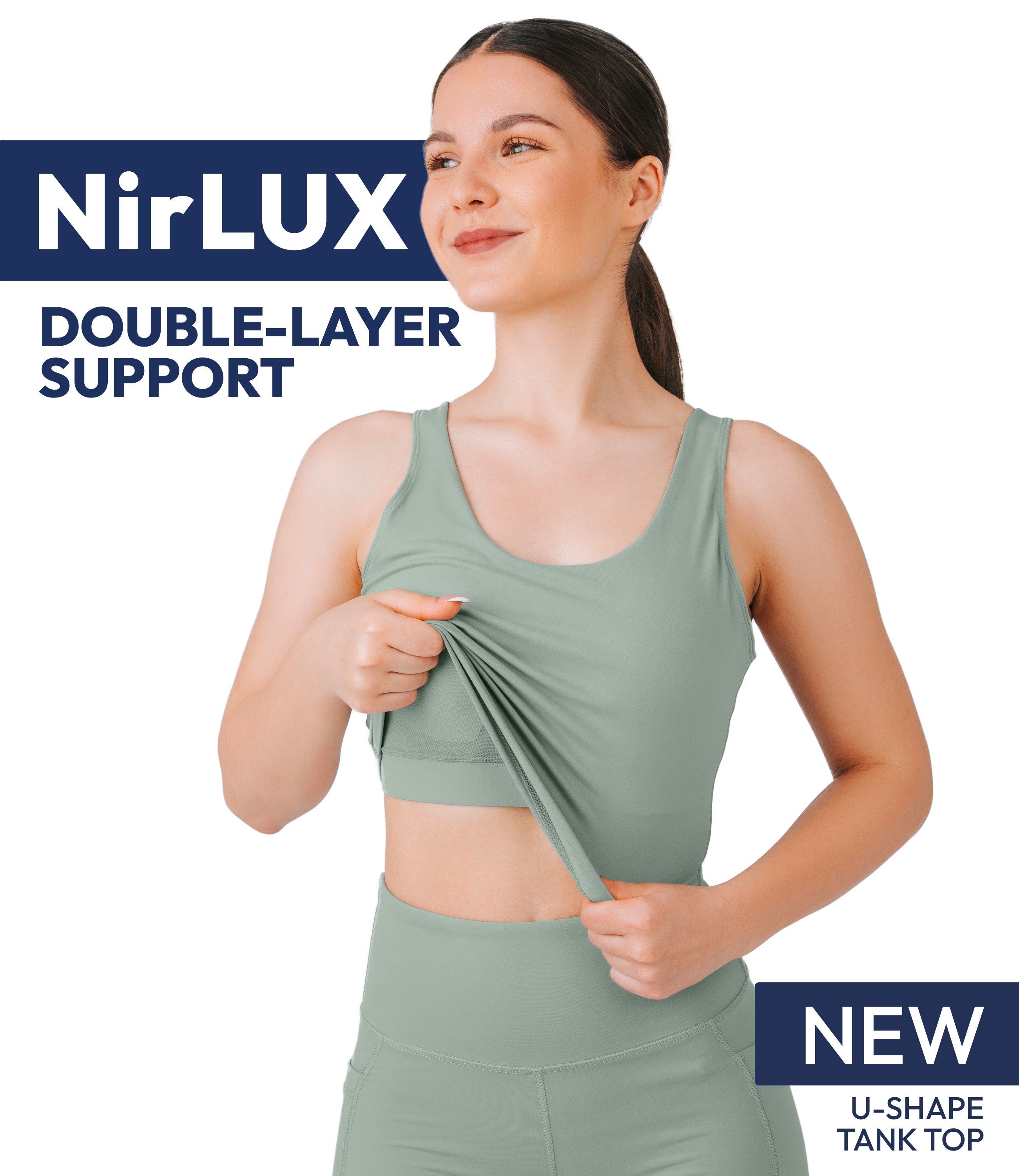 NirLUX™ U Back Sports Bra Longline Tank Top for Women
