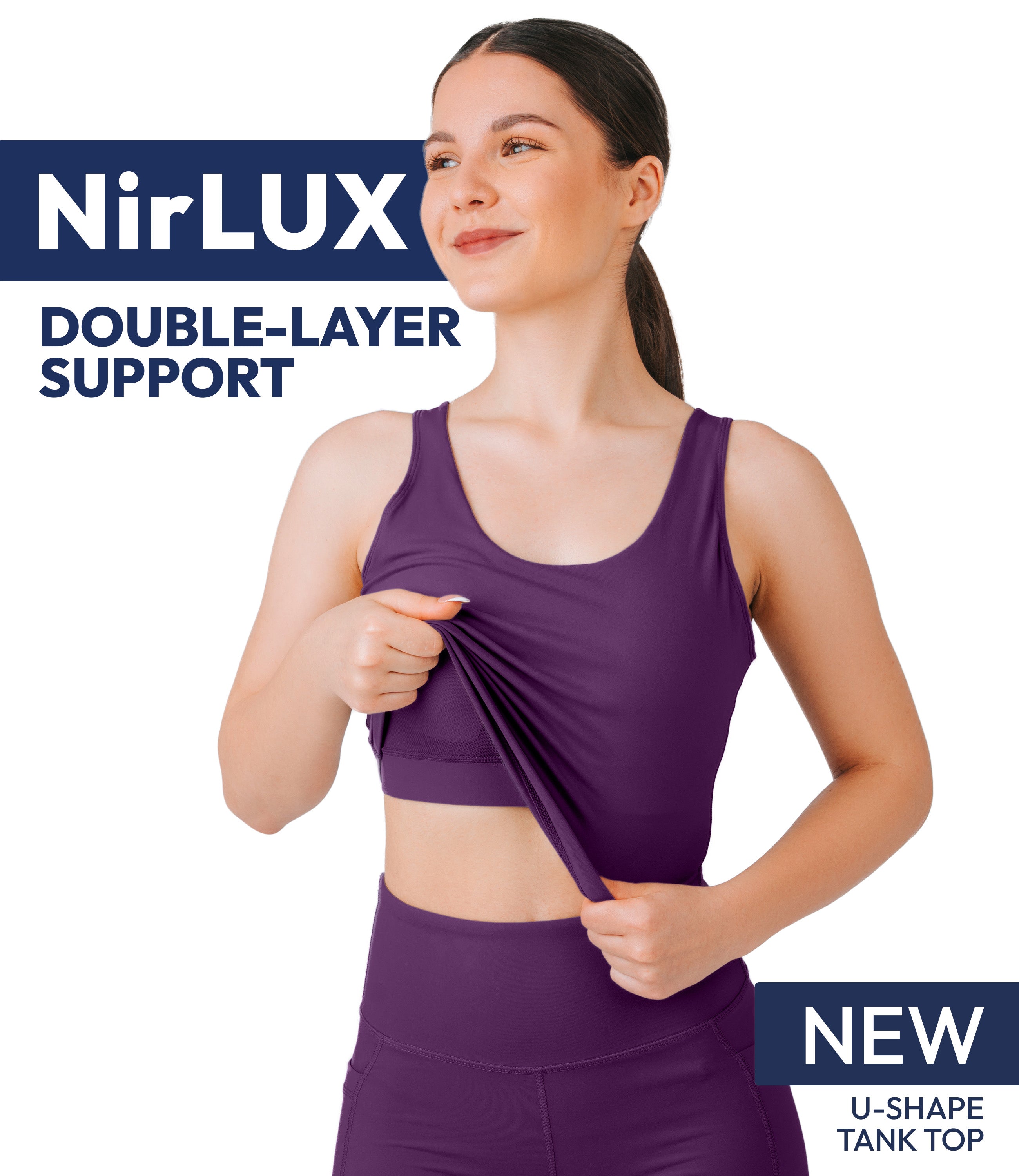 NirLUX™ U Back Sports Bra Longline Tank Top for Women