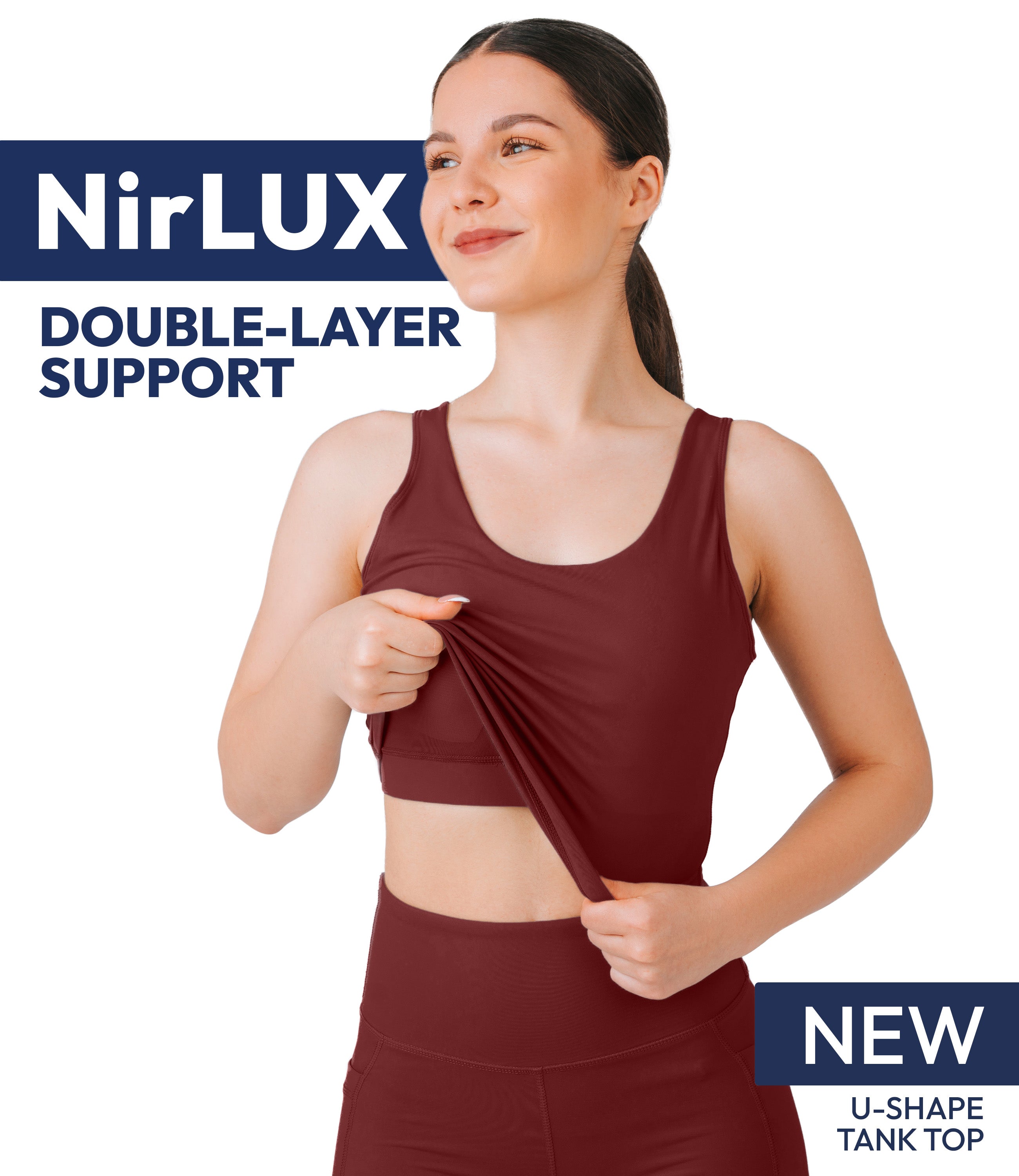NirLUX™ U Back Sports Bra Longline Tank Top for Women