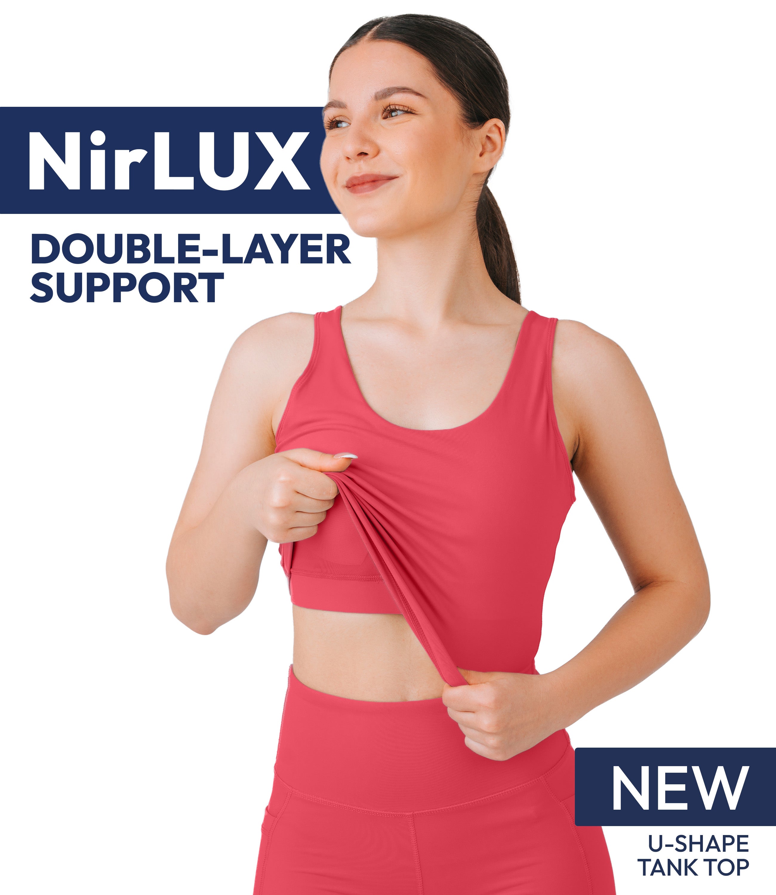 NirLUX™ U Back Sports Bra Longline Tank Top for Women