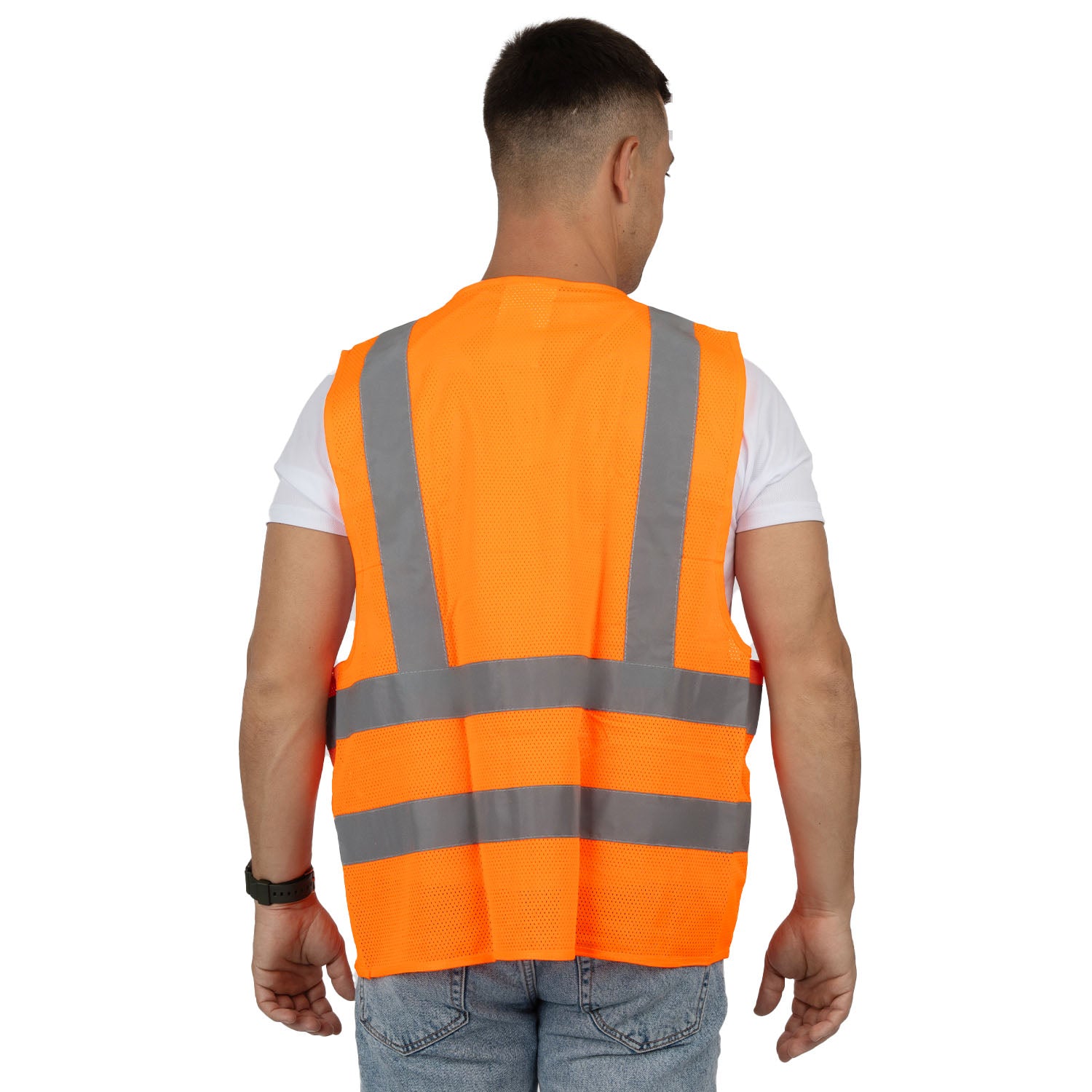 High-Visibility Mesh Vest with 4 Reflective Stripes