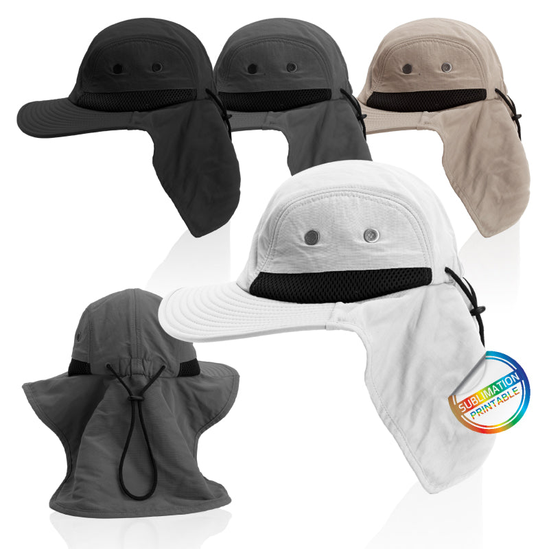 Sahara Wide-Brim Microfiber Hat with Vents & Neck Cover
