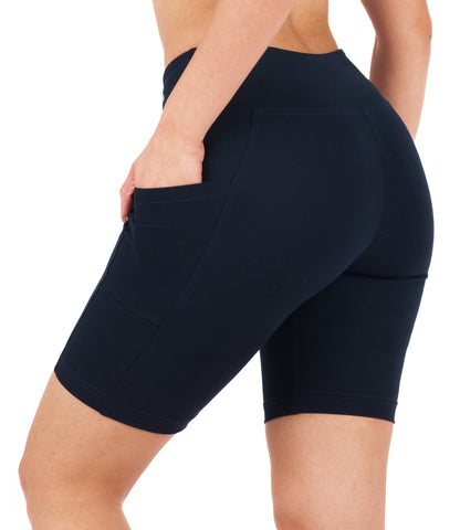 CottoNIR™ High Waist Biker Shorts with Pockets for Women