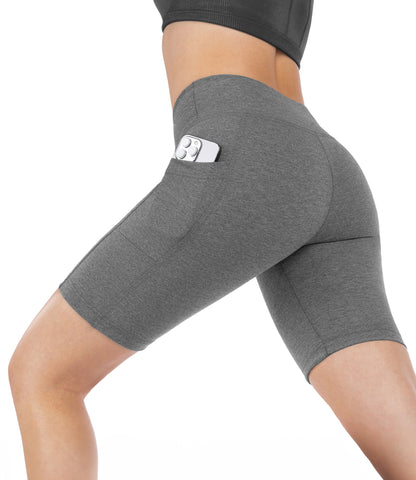 CottoNIR™ High Waist Biker Shorts with Pockets for Women