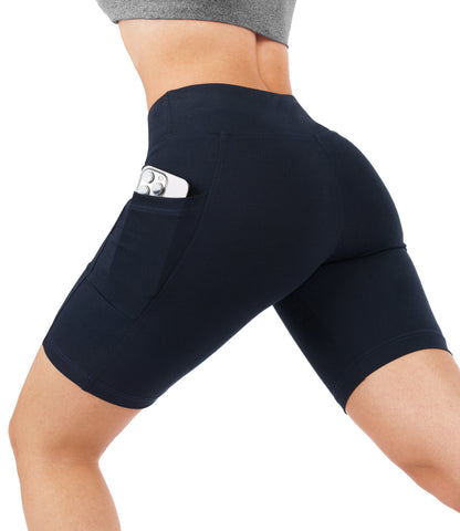 CottoNIR™ High Waist Biker Shorts with Pockets for Women