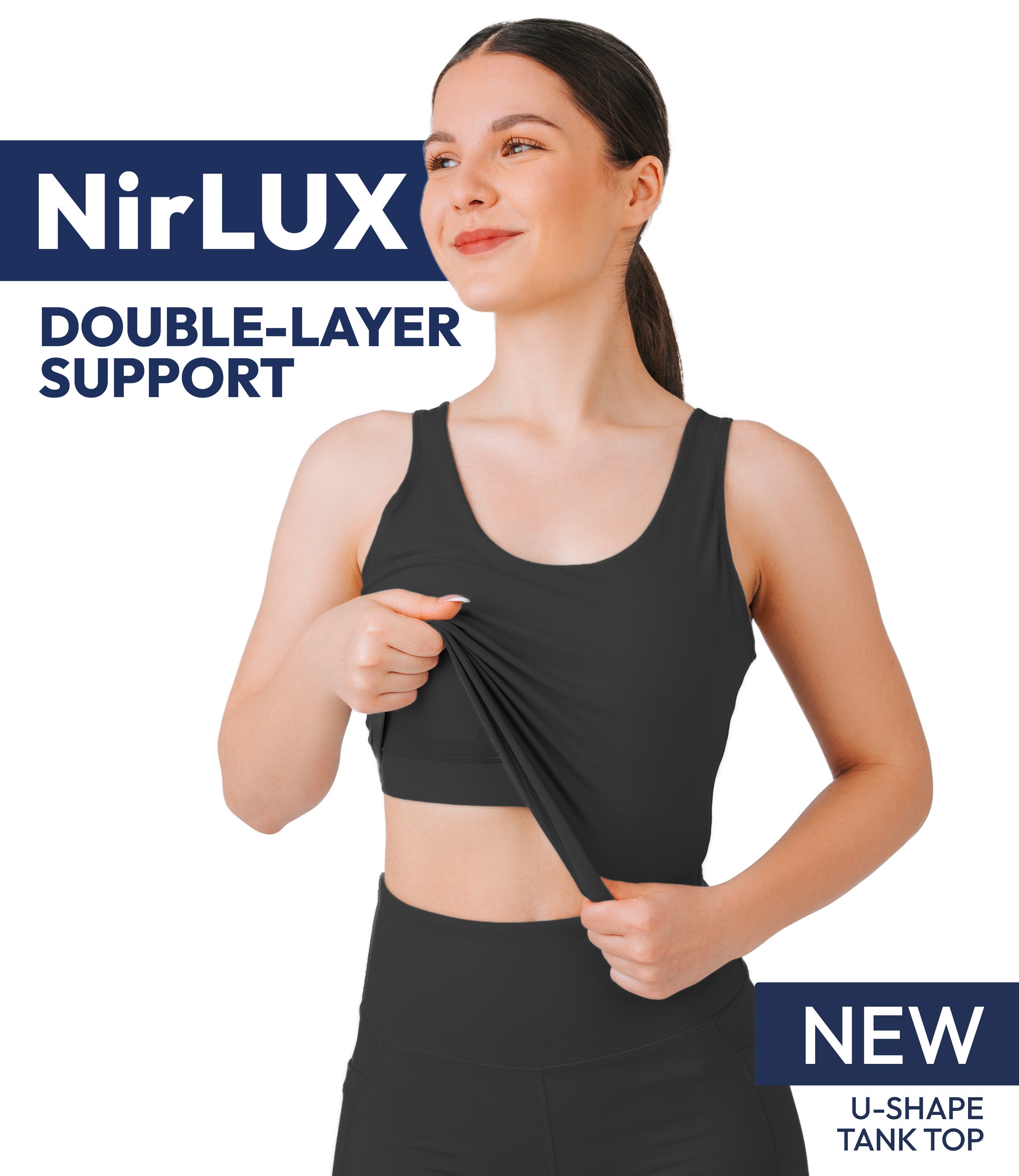 NirLUX™ U Back Sports Bra Longline Tank Top for Women