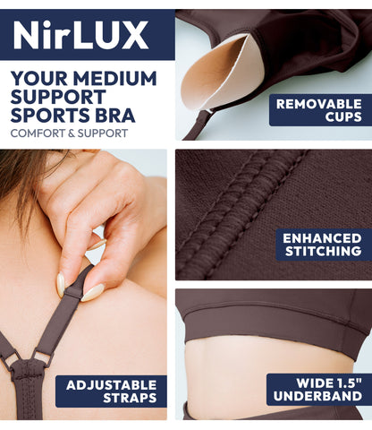 NirLUX™ Y Back Sports Bra for Women with Adjustable Straps
