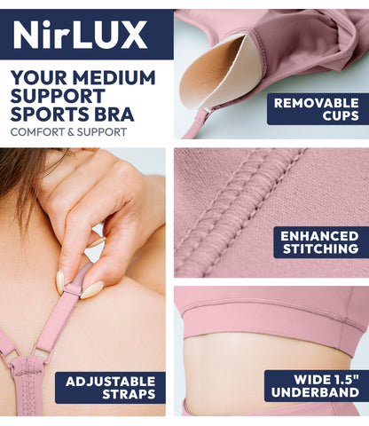 NirLUX™ Y Back Sports Bra for Women with Adjustable Straps