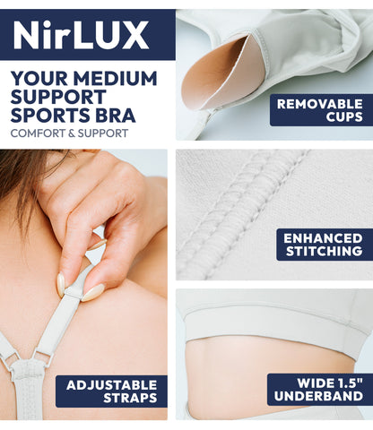 NirLUX™ Y Back Sports Bra for Women with Adjustable Straps