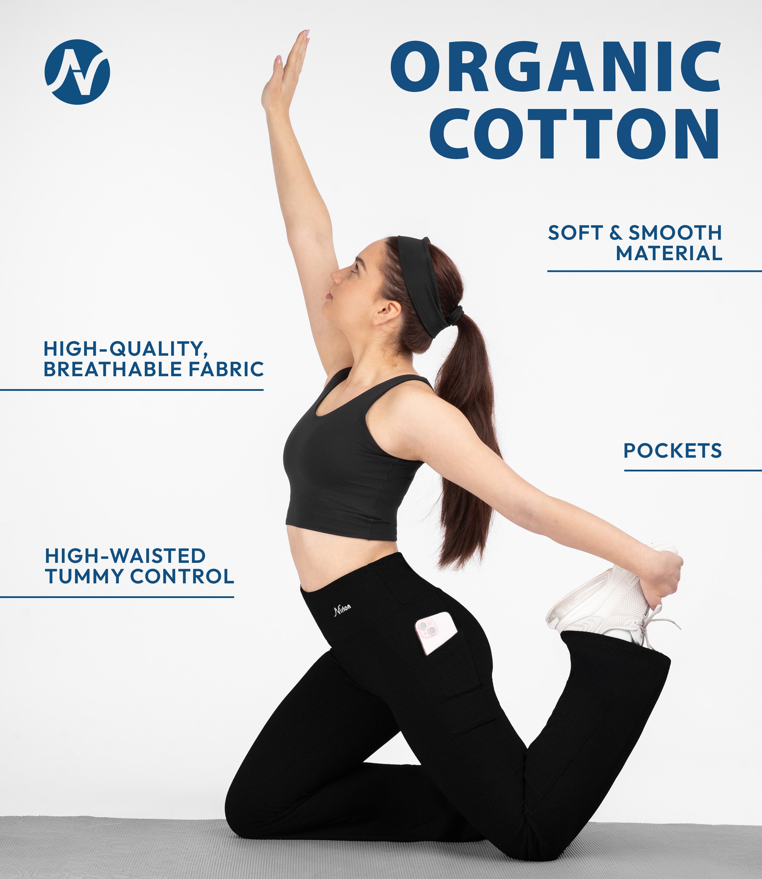 CottoNIR™ High Waist Bootcut Leggings with Pockets for Women